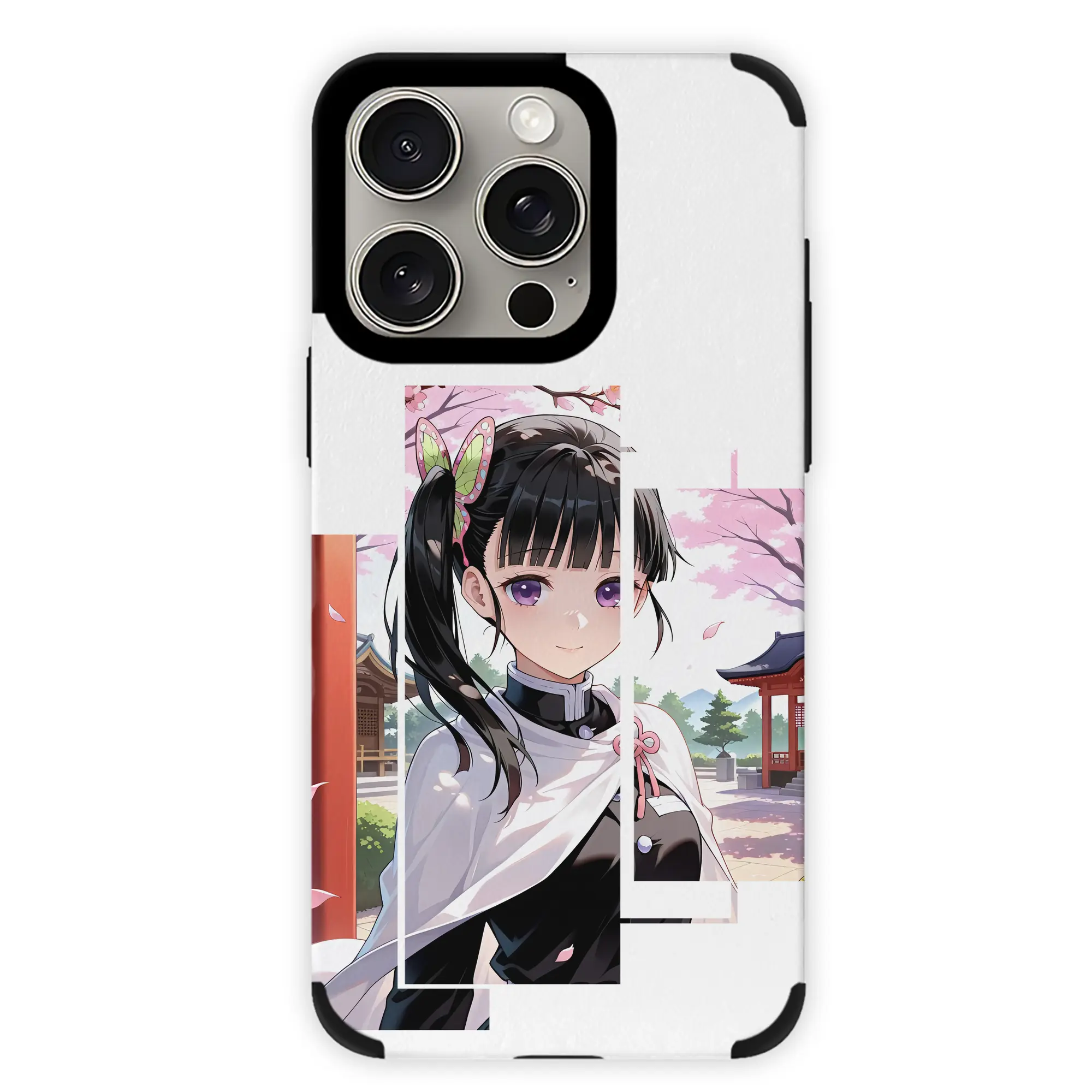 鬼滅の刃 グッズ,栗花落 カナヲ - IPhone15ProMax対応 ・ PUレザースマホケース ・ 耐衝撃 ・ 黄変防止 ・ 360度全面保護 ・ 柔らか手触り ・ 3D立体ボタン