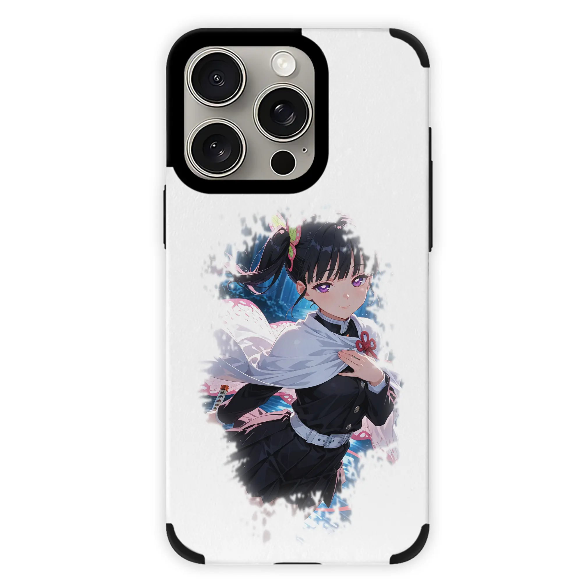 鬼滅の刃 グッズ,栗花落 カナヲ - IPhone15ProMax対応 ・ PUレザースマホケース ・ 耐衝撃 ・ 黄変防止 ・ 360度全面保護 ・ 柔らか手触り ・ 3D立体ボタン