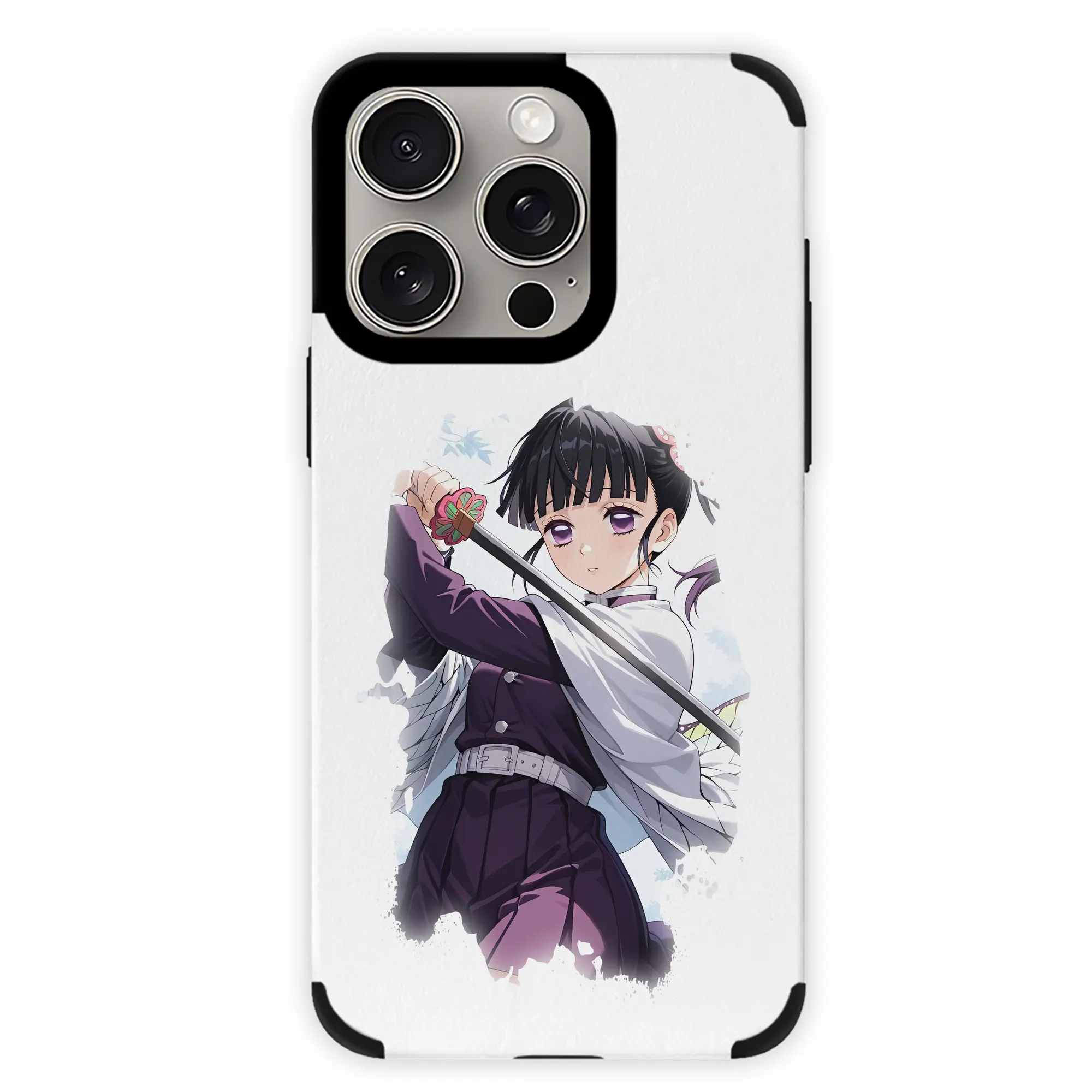 鬼滅の刃 グッズ,栗花落 カナヲ - IPhone15ProMax対応 ・ PUレザースマホケース ・ 耐衝撃 ・ 黄変防止 ・ 360度全面保護 ・ 柔らか手触り ・ 3D立体ボタン