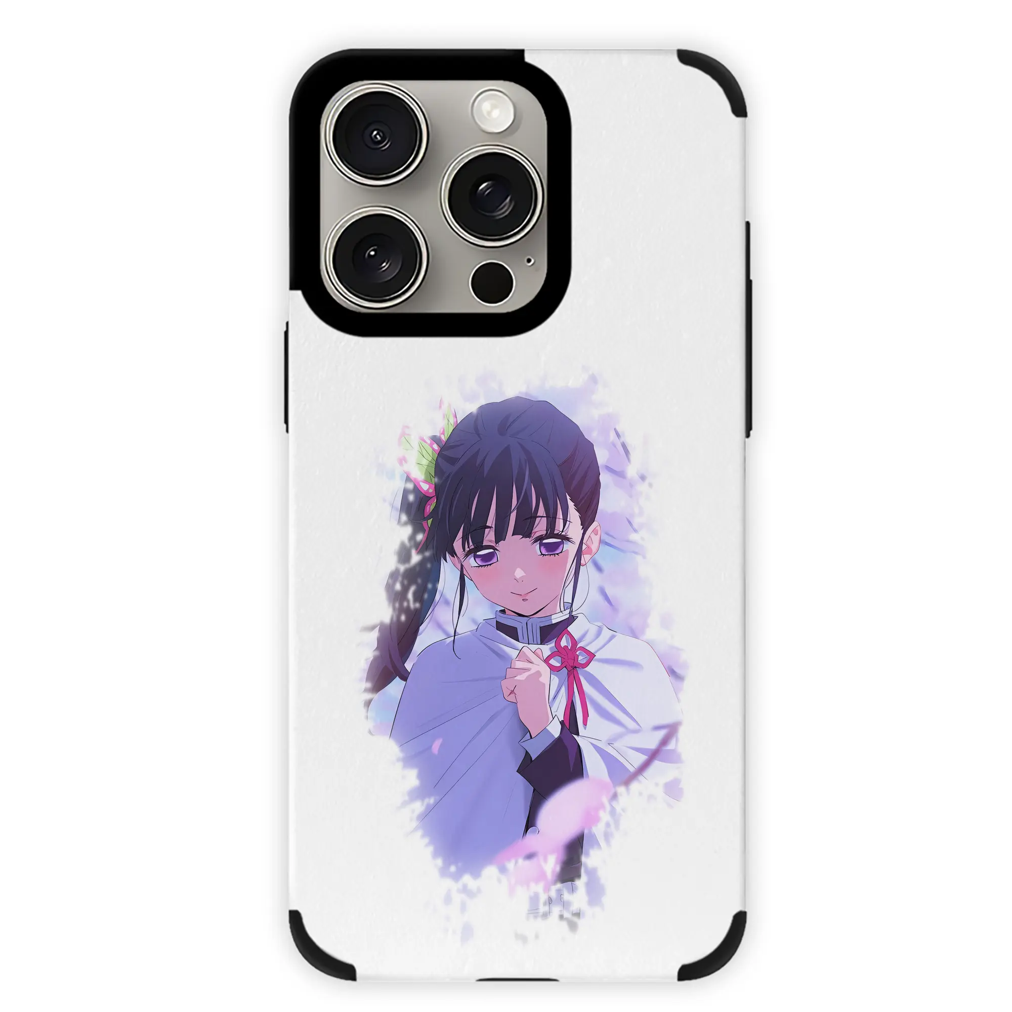 鬼滅の刃 グッズ,栗花落 カナヲ - IPhone15ProMax対応 ・ PUレザースマホケース ・ 耐衝撃 ・ 黄変防止 ・ 360度全面保護 ・ 柔らか手触り ・ 3D立体ボタン