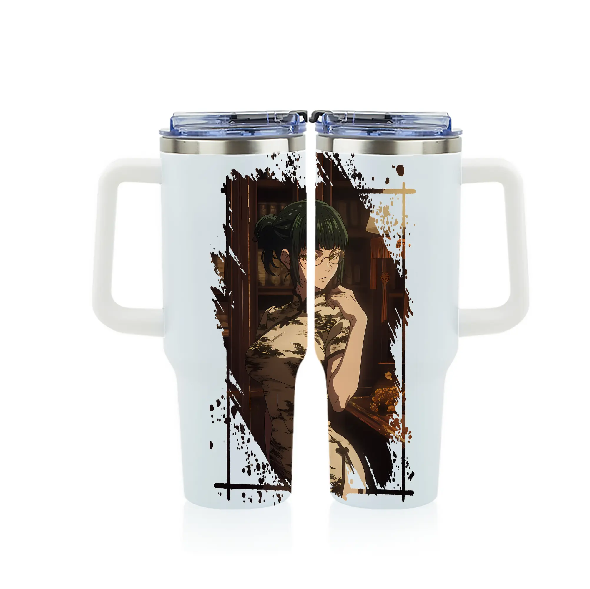 呪術廻戦 グッズ,禪院 真希 - 1200mL フルプリント車用タンブラー ・ 304ステンレス 内側 ・ 201ステンレス 外側 ・ 保温 保冷 ・ 通勤 ドライブ アウトドア用