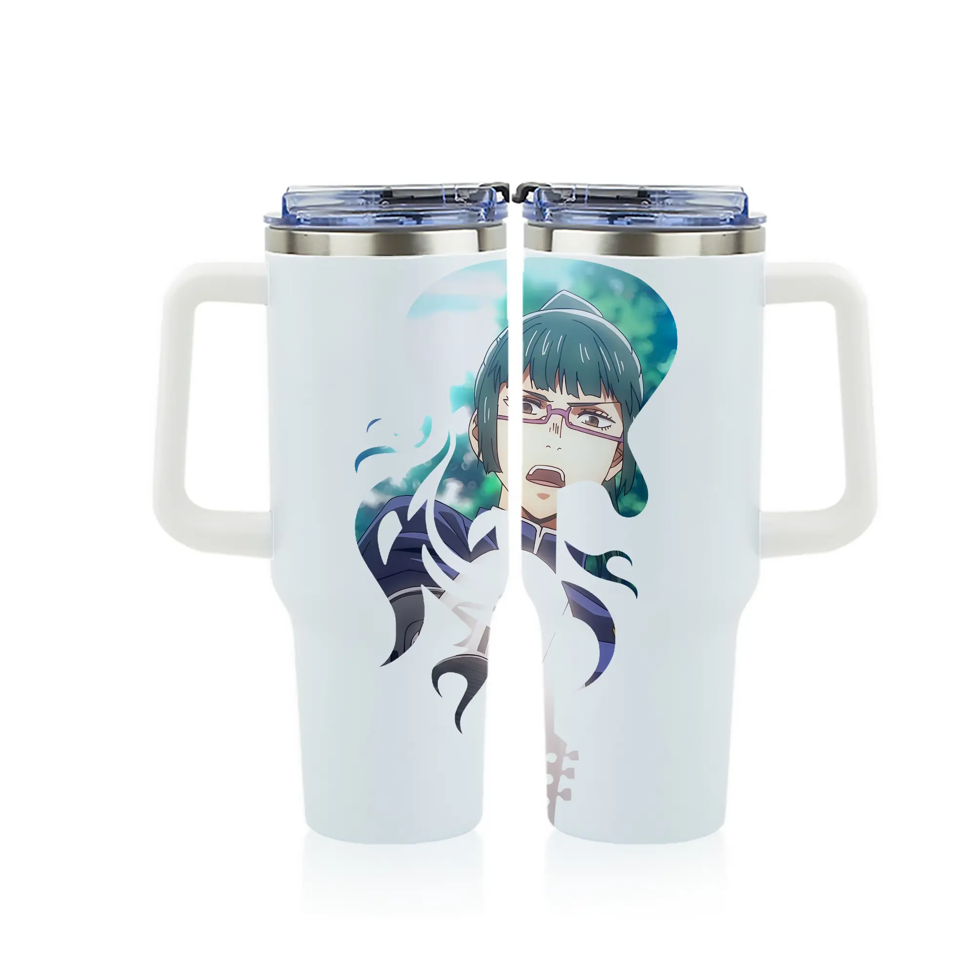 呪術廻戦 グッズ,禪院 真希 - 1200mL フルプリント車用タンブラー ・ 304ステンレス 内側 ・ 201ステンレス 外側 ・ 保温 保冷 ・ 通勤 ドライブ アウトドア用