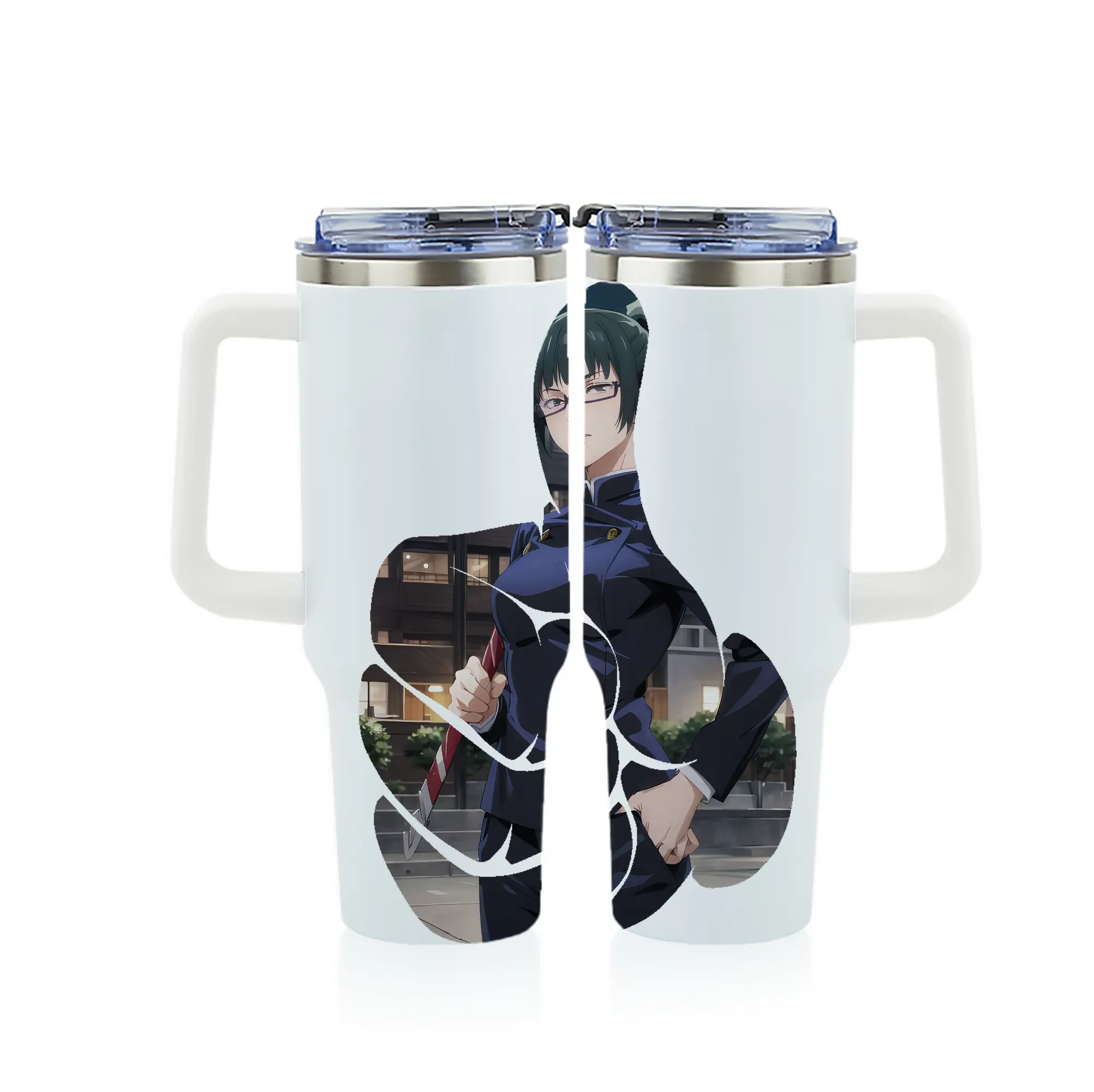 呪術廻戦 グッズ,禪院 真希 - 1200mL フルプリント車用タンブラー ・ 304ステンレス 内側 ・ 201ステンレス 外側 ・ 保温 保冷 ・ 通勤 ドライブ アウトドア用