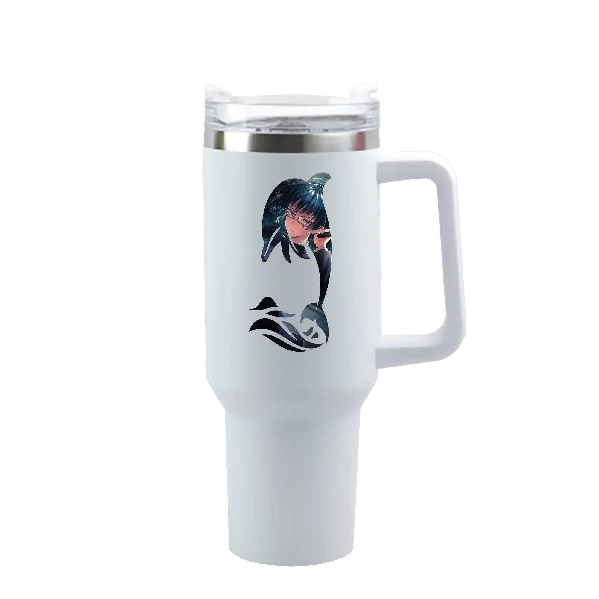 呪術廻戦 グッズ,禪院 真希 - 1200mL 車用タンブラー ・ クリスタルステッカー ・ 304ステンレス 内側 ・ 201ステンレス 外側 ・ 保温 保冷 ・ ハンドル＆ストロー付き ・ 通勤 ドライブ アウトドア用