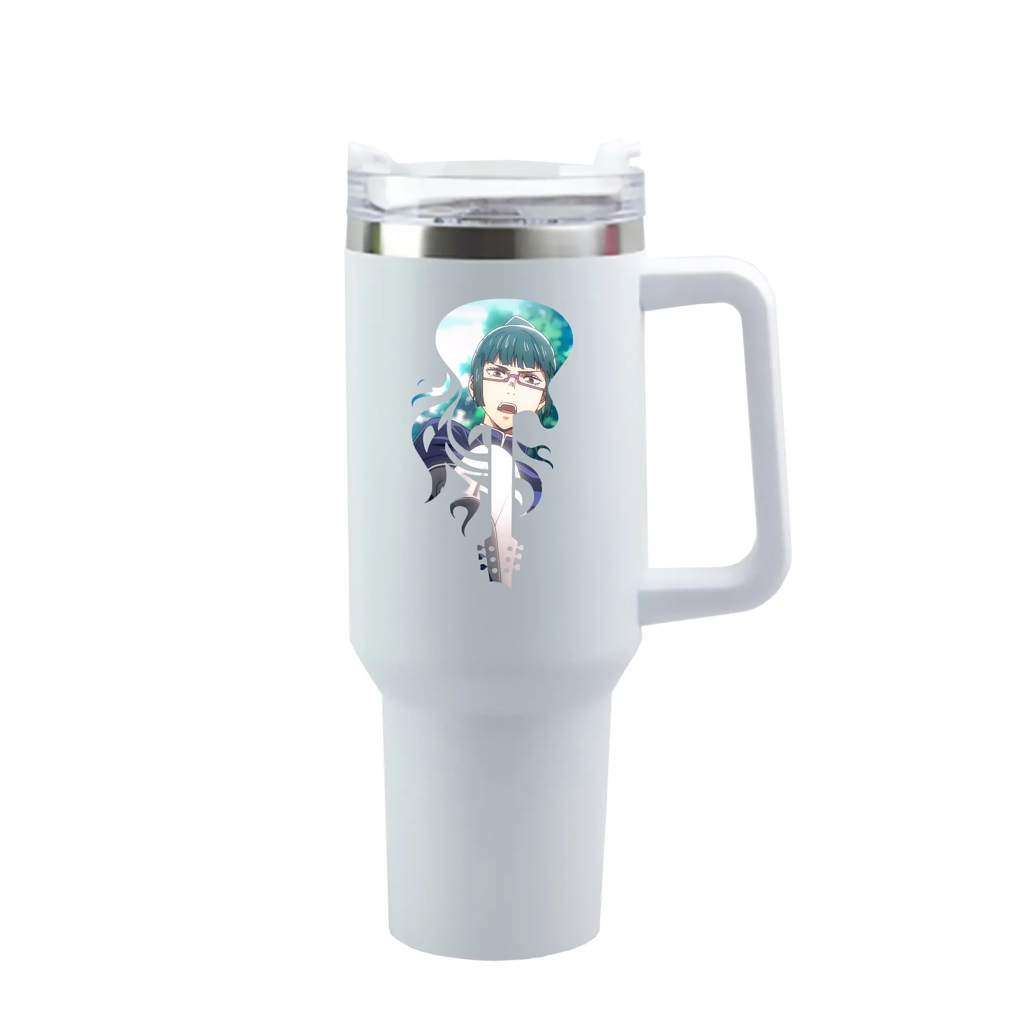 呪術廻戦 グッズ,禪院 真希 - 1200mL 車用タンブラー ・ クリスタルステッカー ・ 304ステンレス 内側 ・ 201ステンレス 外側 ・ 保温 保冷 ・ ハンドル＆ストロー付き ・ 通勤 ドライブ アウトドア用