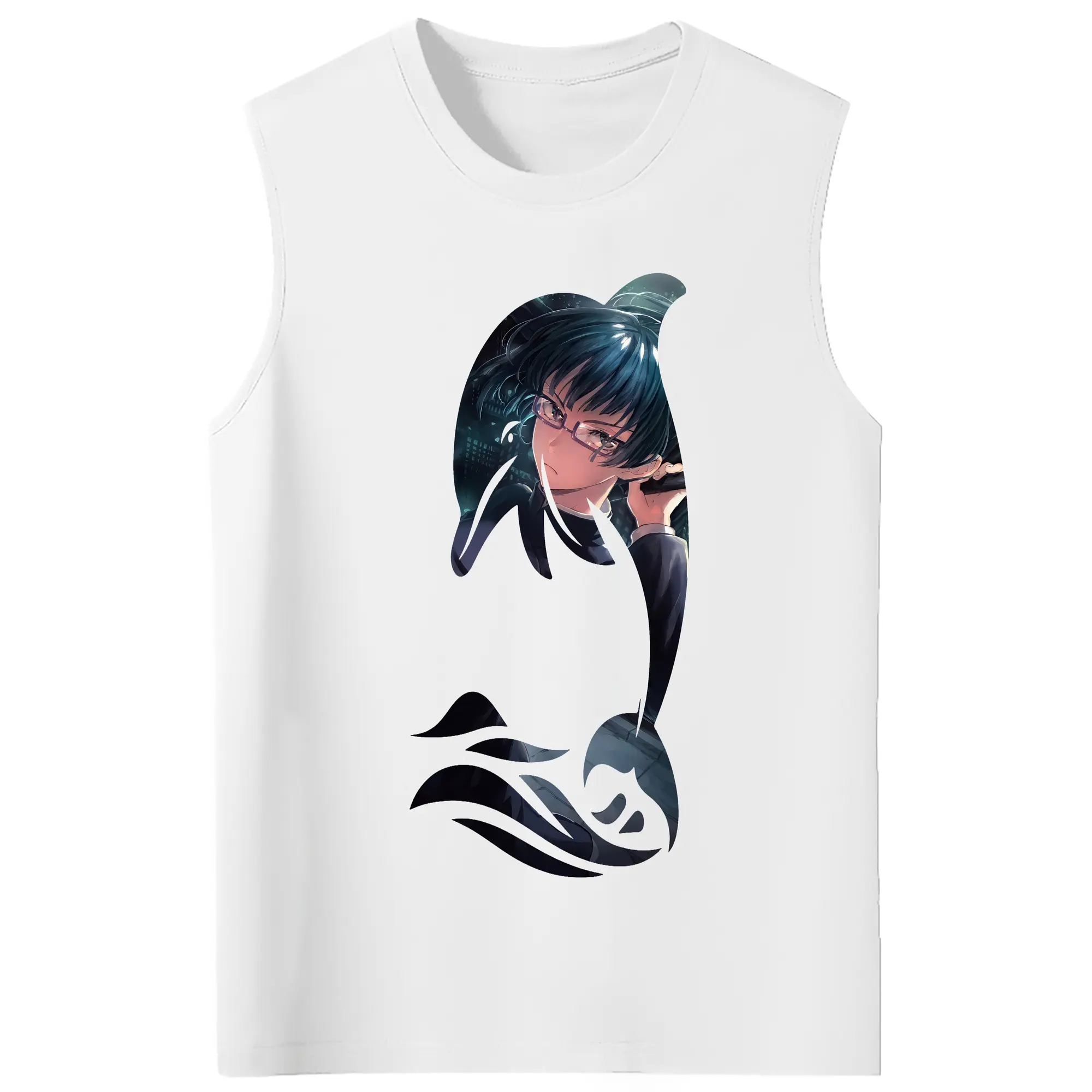 呪術廻戦 グッズ,禪院 真希 - コットン100％ タンクトップ ・ フロントプリント ・ タイトフィット ・ 快適 通気性 ・ スポーツ カジュアル 散歩用