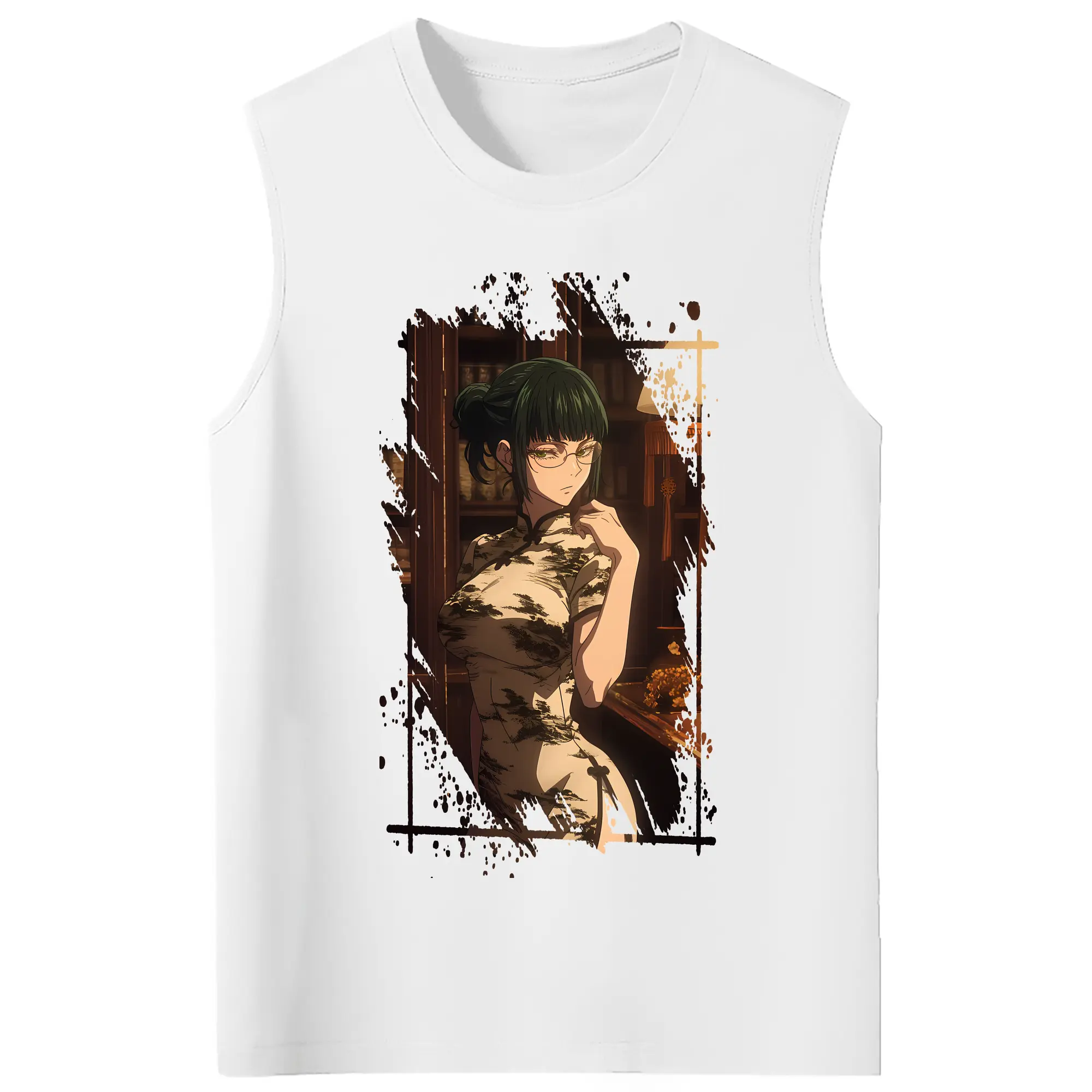 呪術廻戦 グッズ,禪院 真希 - コットン100％ タンクトップ ・ フロントプリント ・ タイトフィット ・ 快適 通気性 ・ スポーツ カジュアル 散歩用