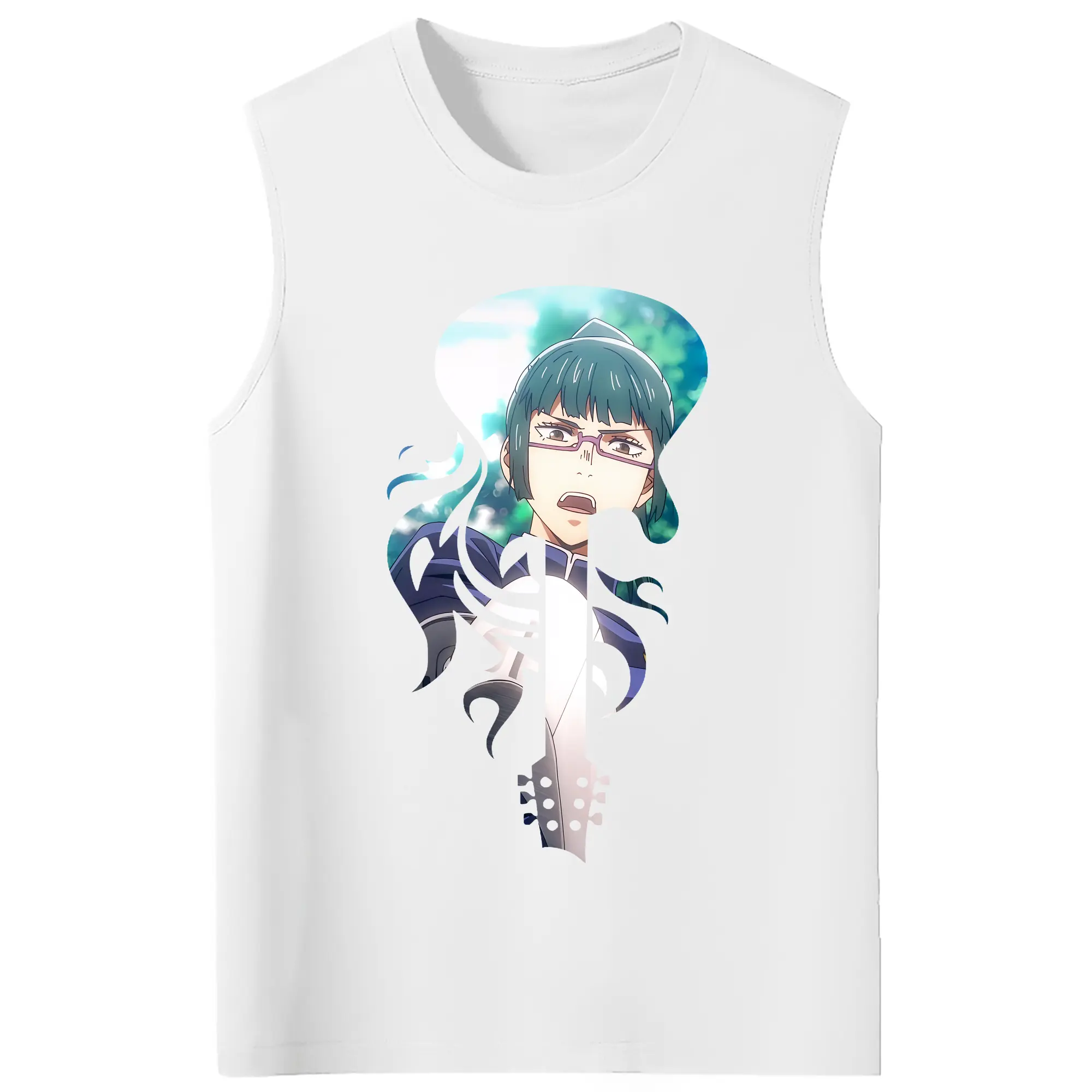 呪術廻戦 グッズ,禪院 真希 - コットン100％ タンクトップ ・ フロントプリント ・ タイトフィット ・ 快適 通気性 ・ スポーツ カジュアル 散歩用