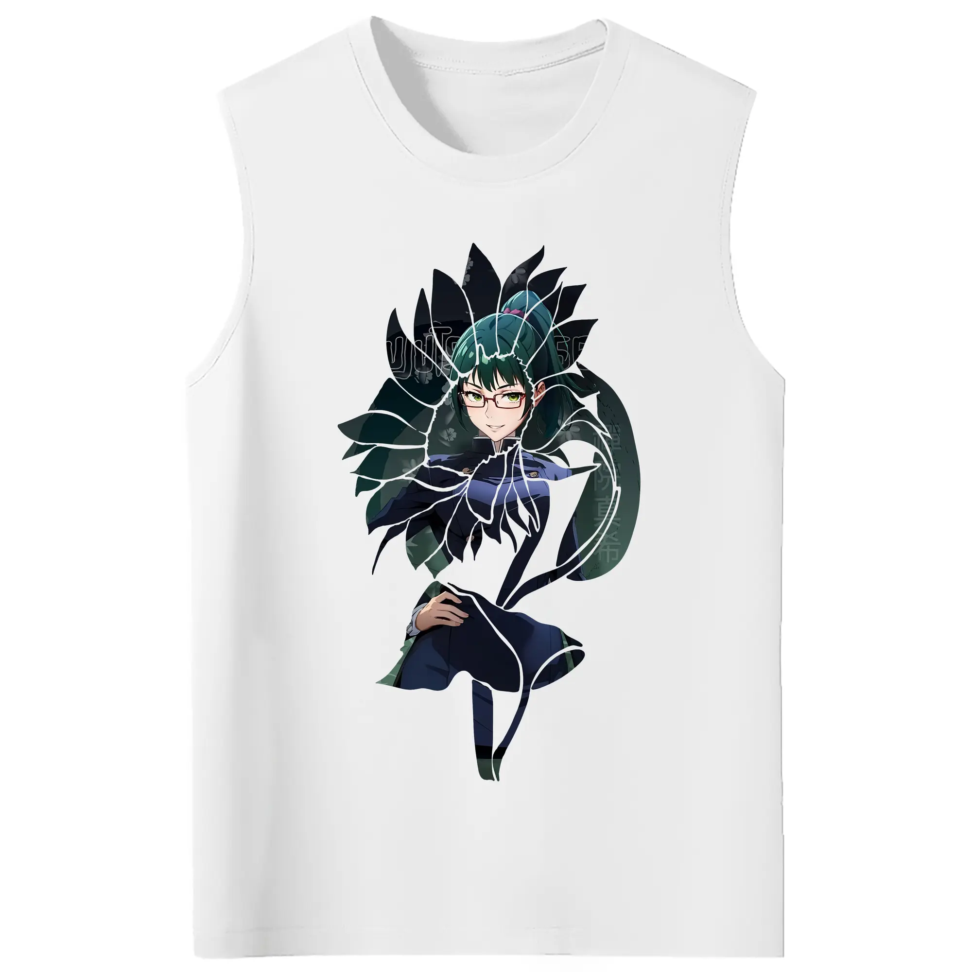 呪術廻戦 グッズ,禪院 真希 - コットン100％ タンクトップ ・ フロントプリント ・ タイトフィット ・ 快適 通気性 ・ スポーツ カジュアル 散歩用