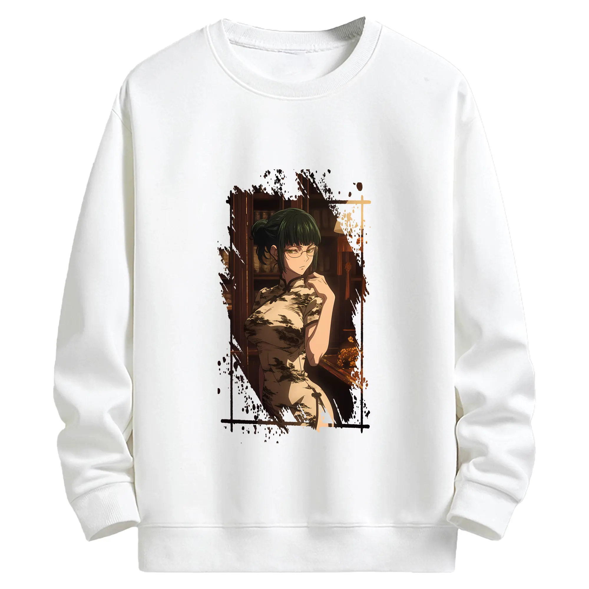 呪術廻戦 グッズ,禪院 真希 - 高品質 クルーネック スウェット ・ コットン59％ ポリエステル41％ ・ ユニセックス 長袖 トレーナー ・ カジュアル デイリー スポーツ 散歩用