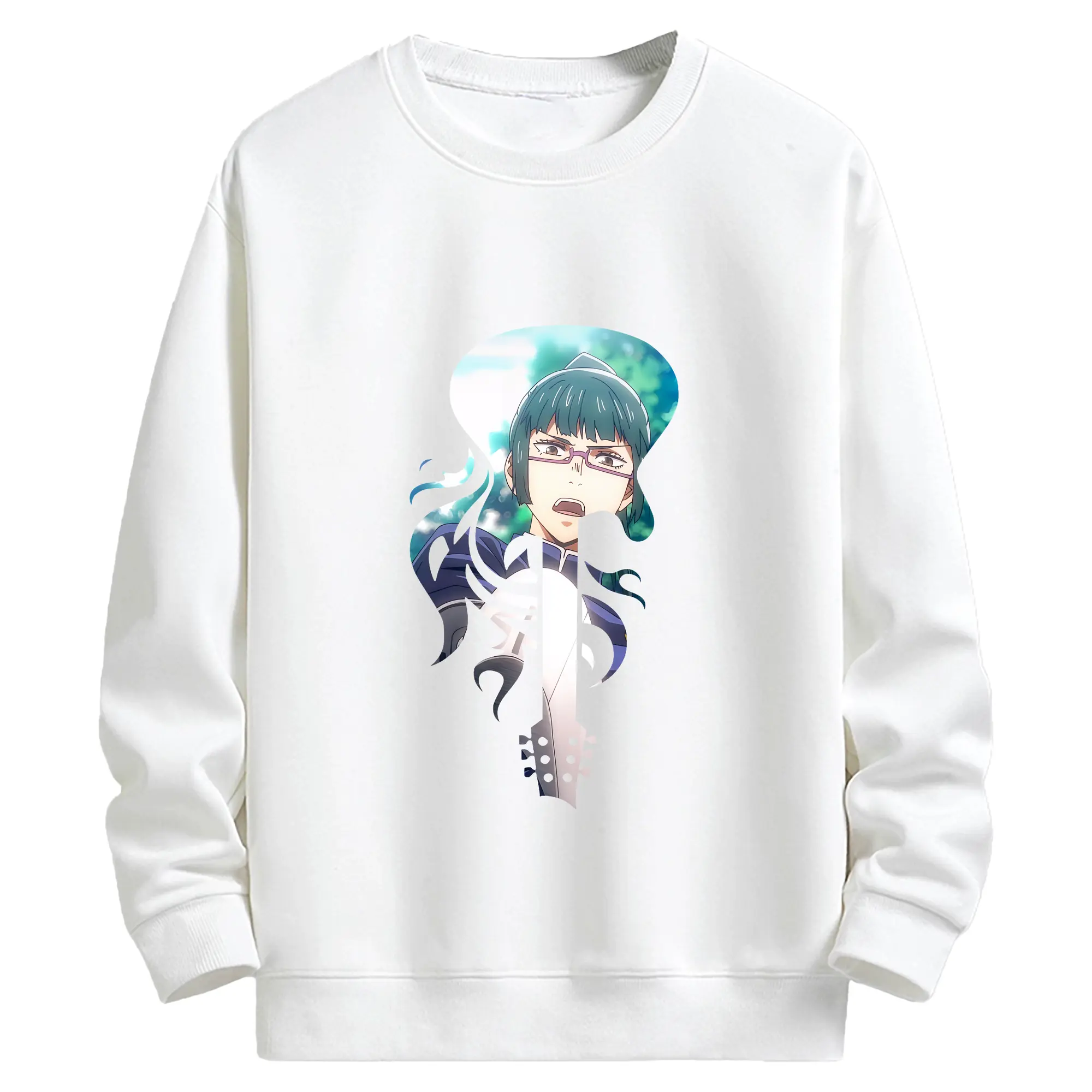 呪術廻戦 グッズ,禪院 真希 - 高品質 クルーネック スウェット ・ コットン59％ ポリエステル41％ ・ ユニセックス 長袖 トレーナー ・ カジュアル デイリー スポーツ 散歩用