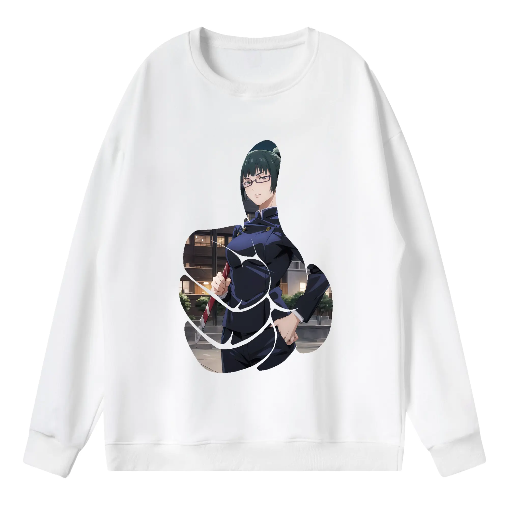 呪術廻戦 グッズ,禪院 真希 - 薄手 クルーネック スウェット 裏毛260g · ポリエステル 春秋向け カジュアル 男女兼用 · トレーナー デイリー スポーツ 散歩に最適