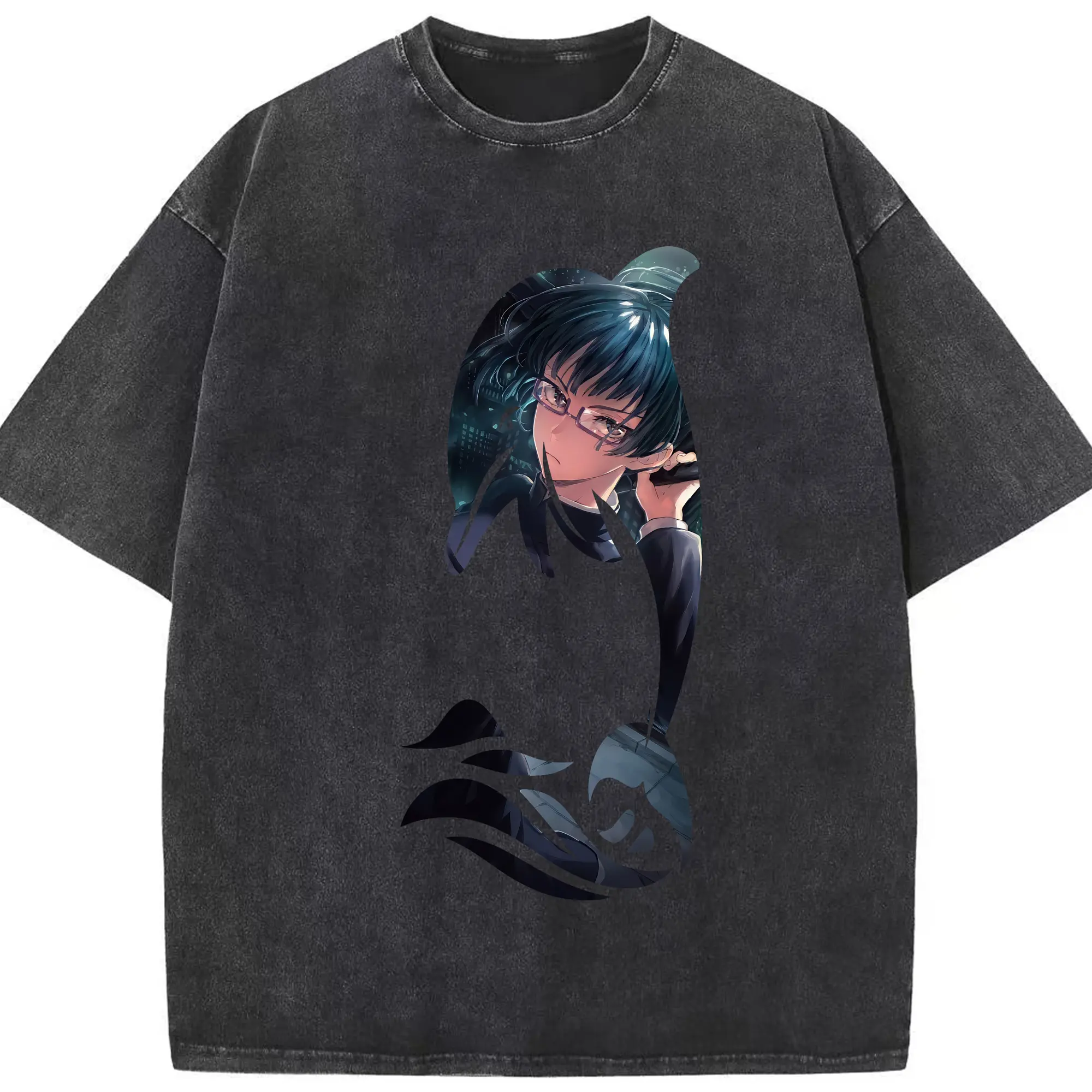 呪術廻戦 グッズ,禪院 真希 - 綿100％ ヴィンテージ風 半袖Tシャツ ・ フロントプリント ・ 柔らか肌触り ・ 通気性 快適 ・ スポーツ カジュアル 外出用