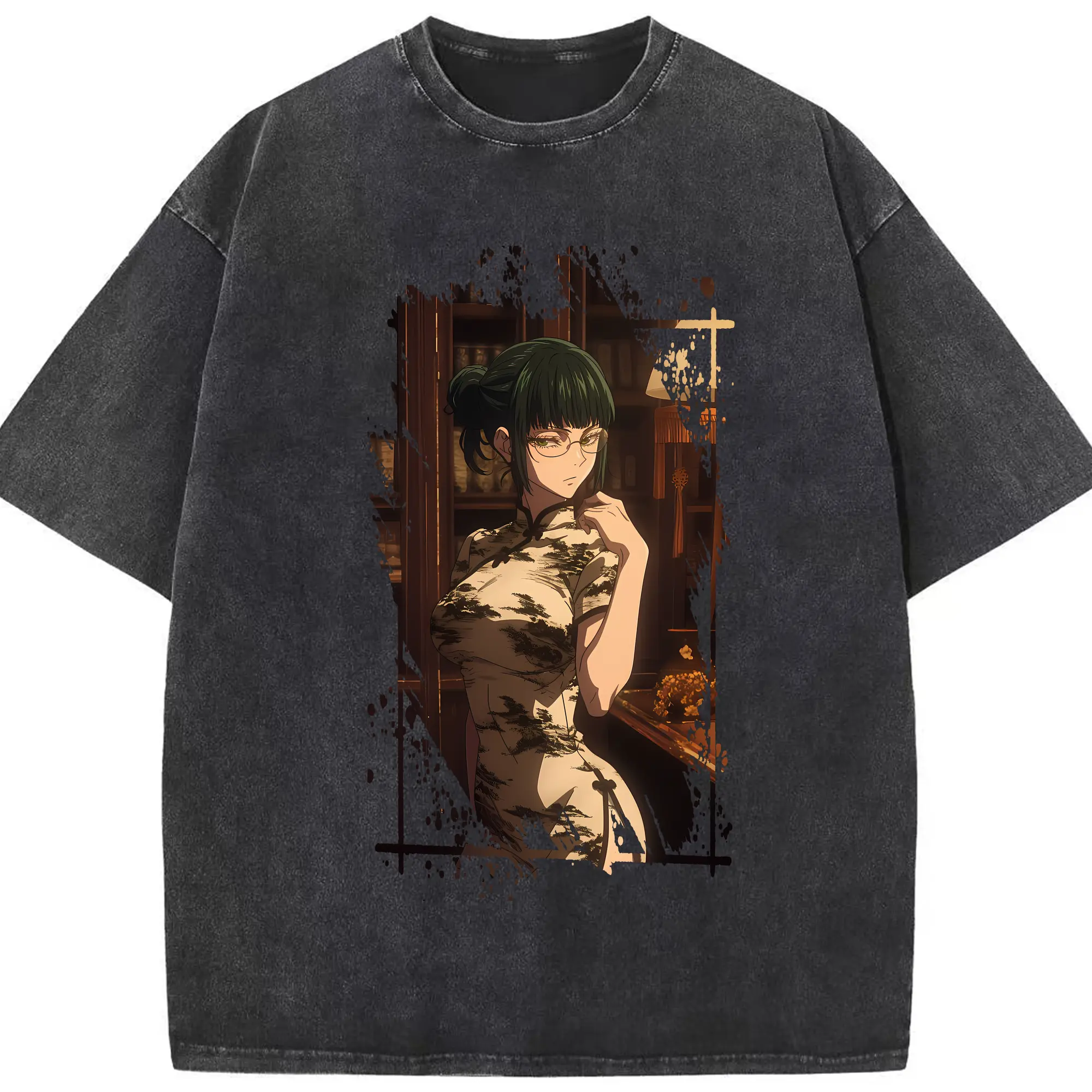 呪術廻戦 グッズ,禪院 真希 - 綿100％ ヴィンテージ風 半袖Tシャツ ・ フロントプリント ・ 柔らか肌触り ・ 通気性 快適 ・ スポーツ カジュアル 外出用