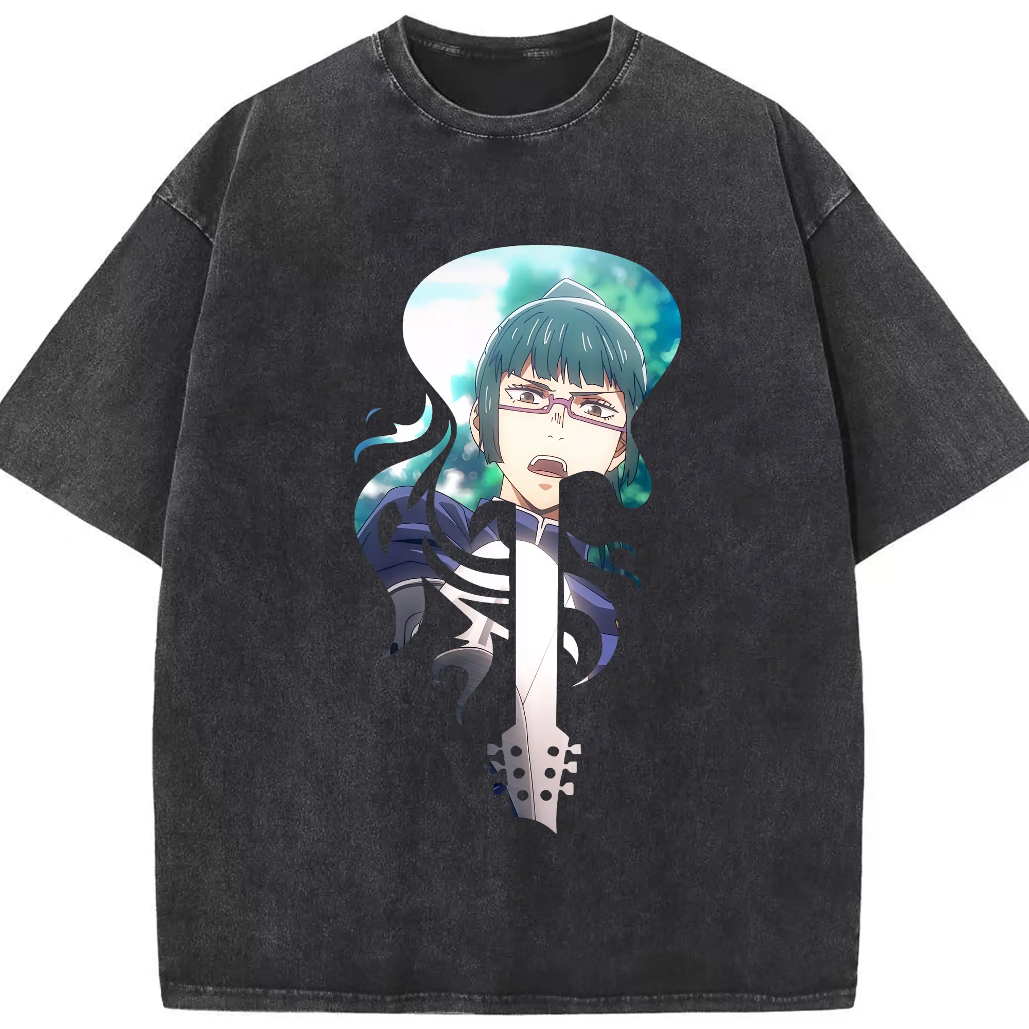 呪術廻戦 グッズ,禪院 真希 - 綿100％ ヴィンテージ風 半袖Tシャツ ・ フロントプリント ・ 柔らか肌触り ・ 通気性 快適 ・ スポーツ カジュアル 外出用