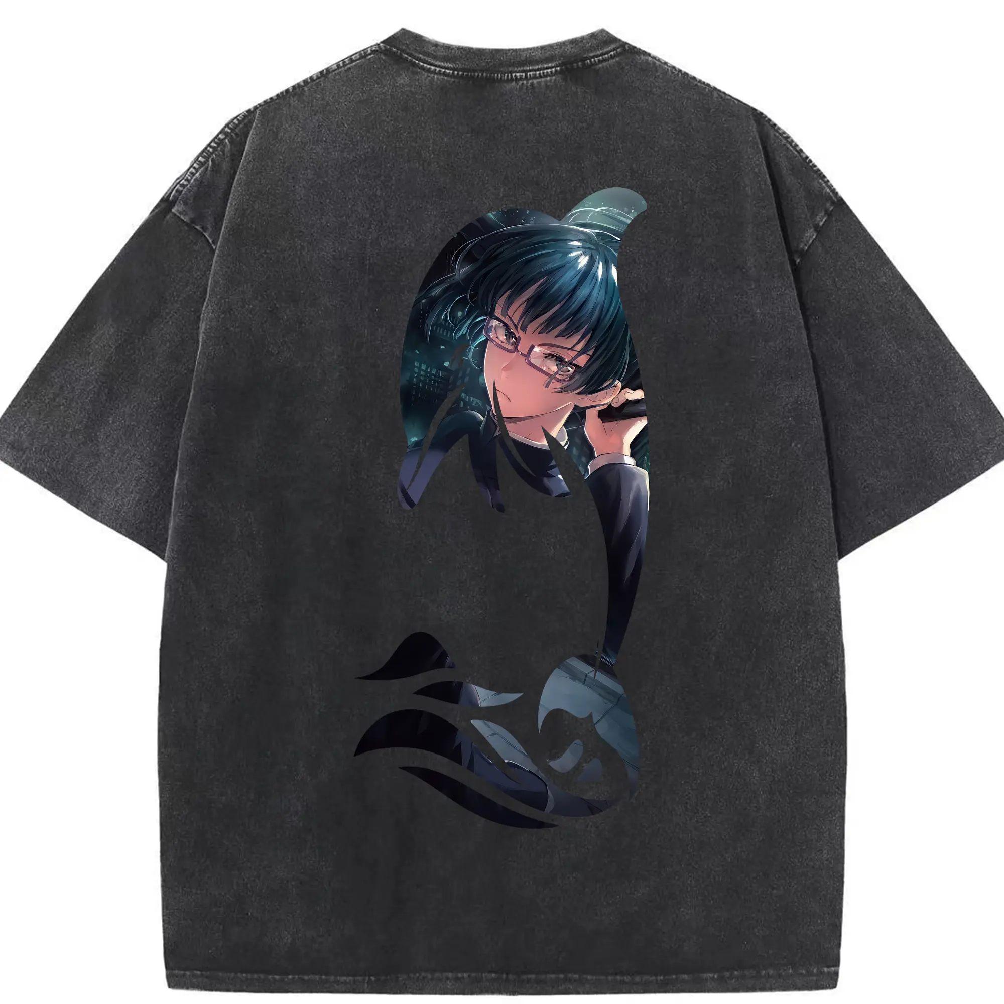 呪術廻戦 グッズ,禪院 真希 - 綿100％ ヴィンテージ風 半袖Tシャツ ・ 背面プリント ・ 柔らか肌触り ・ 通気性 快適 ・ スポーツ カジュアル 外出用