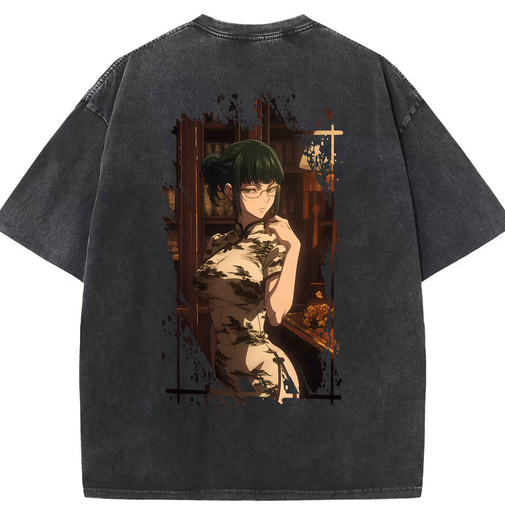 呪術廻戦 グッズ,禪院 真希 - 綿100％ ヴィンテージ風 半袖Tシャツ ・ 背面プリント ・ 柔らか肌触り ・ 通気性 快適 ・ スポーツ カジュアル 外出用