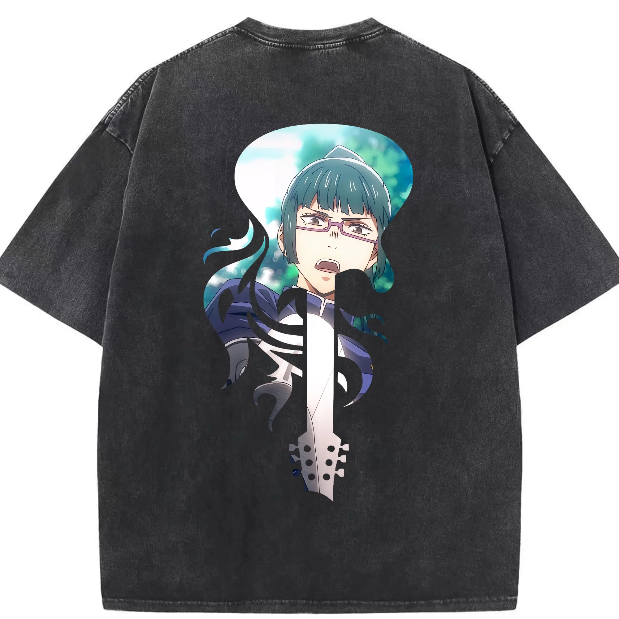 呪術廻戦 グッズ,禪院 真希 - 綿100％ ヴィンテージ風 半袖Tシャツ ・ 背面プリント ・ 柔らか肌触り ・ 通気性 快適 ・ スポーツ カジュアル 外出用