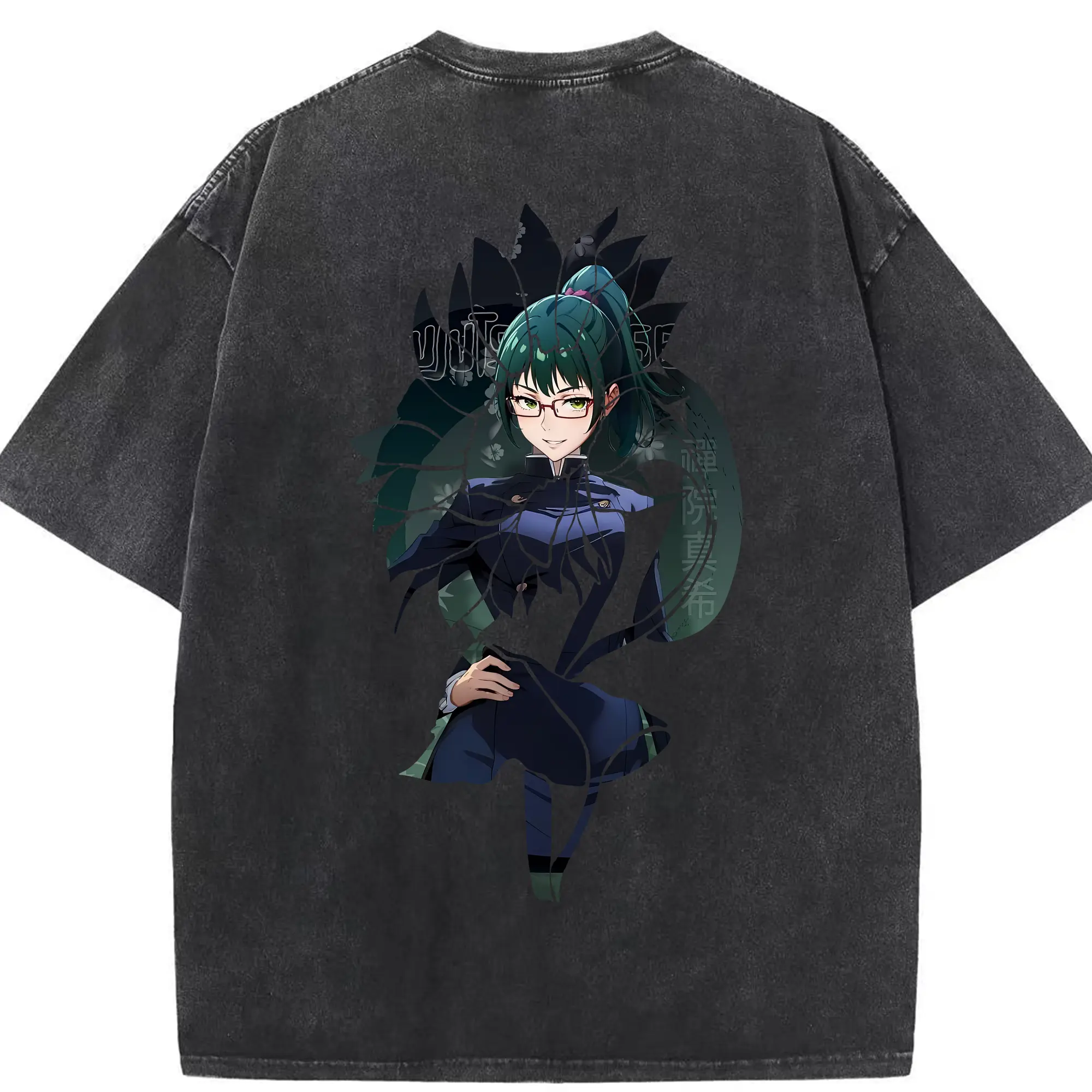 呪術廻戦 グッズ,禪院 真希 - 綿100％ ヴィンテージ風 半袖Tシャツ ・ 背面プリント ・ 柔らか肌触り ・ 通気性 快適 ・ スポーツ カジュアル 外出用