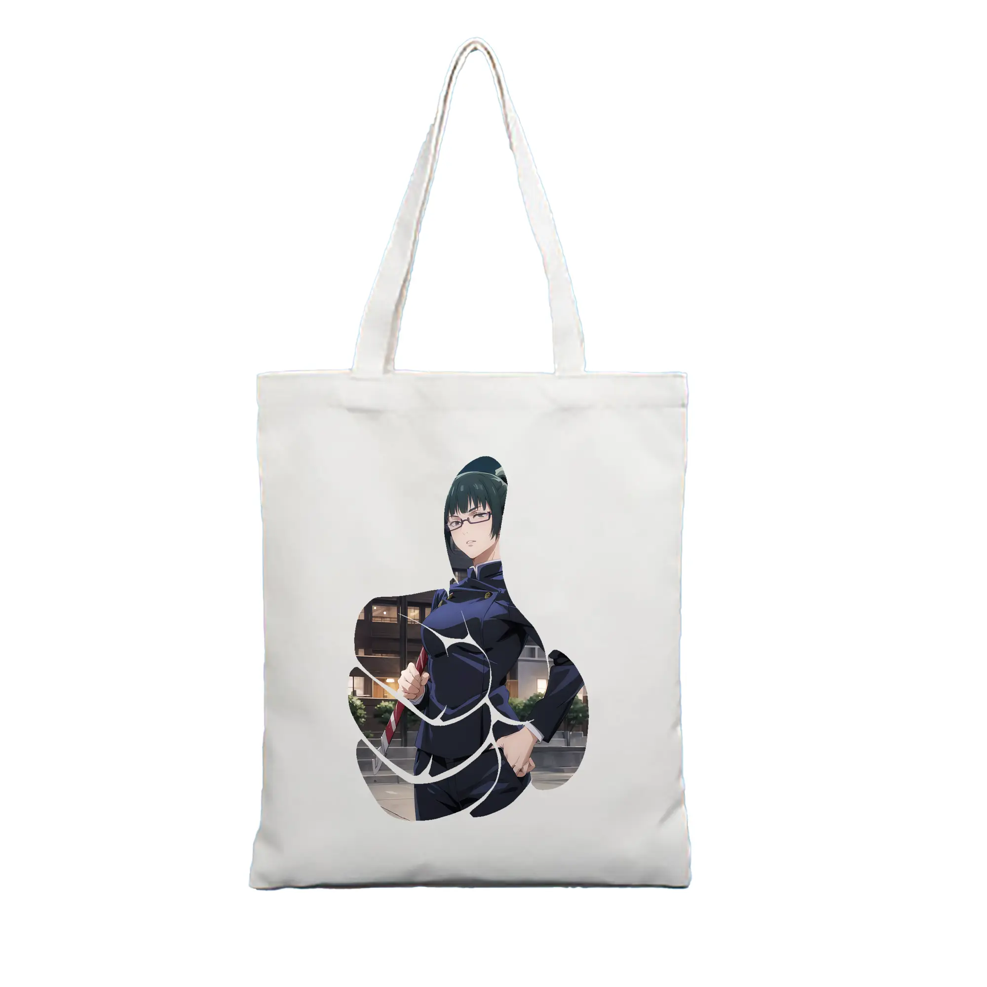 呪術廻戦 グッズ,禪院 真希 - 縦型キャンバス手提げバッグ（トートバッグ） ・ キャンバス素材 ・ ショッピング用 ・ 軽量 丈夫 お手入れ簡単