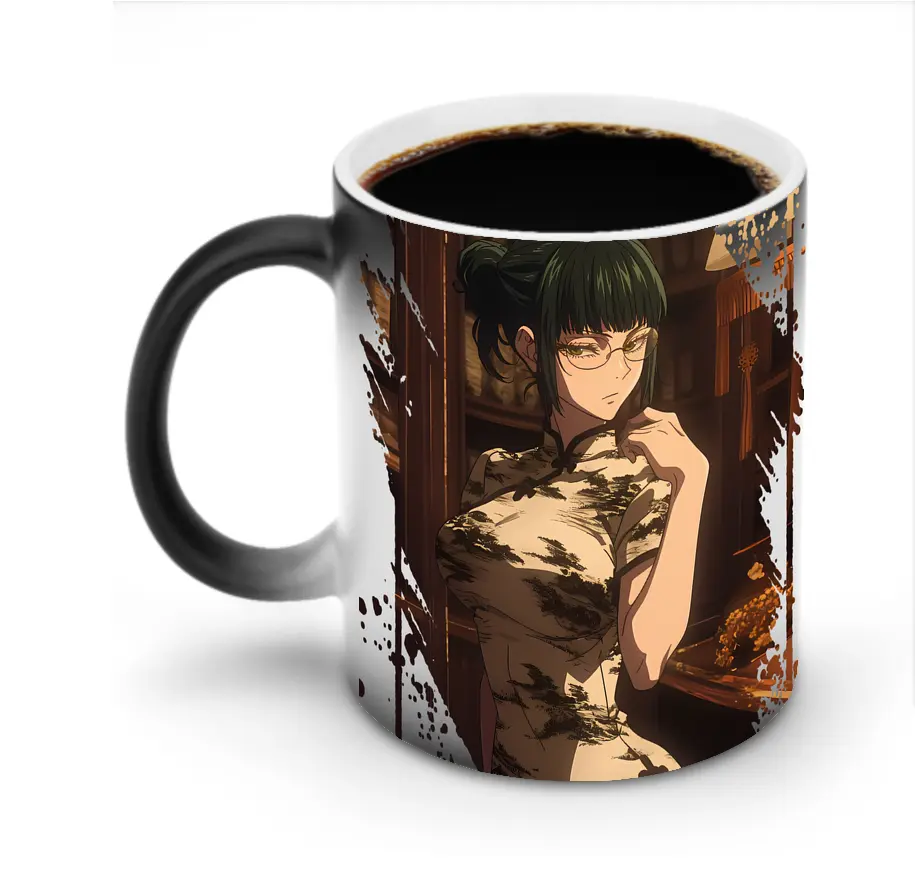 呪術廻戦 グッズ,禪院 真希 - 変色マグカップ ・ セラミック ・ 熱転写プリント ・ 耐久性 高品質 ・ ギフト・自宅用 コーヒー お茶