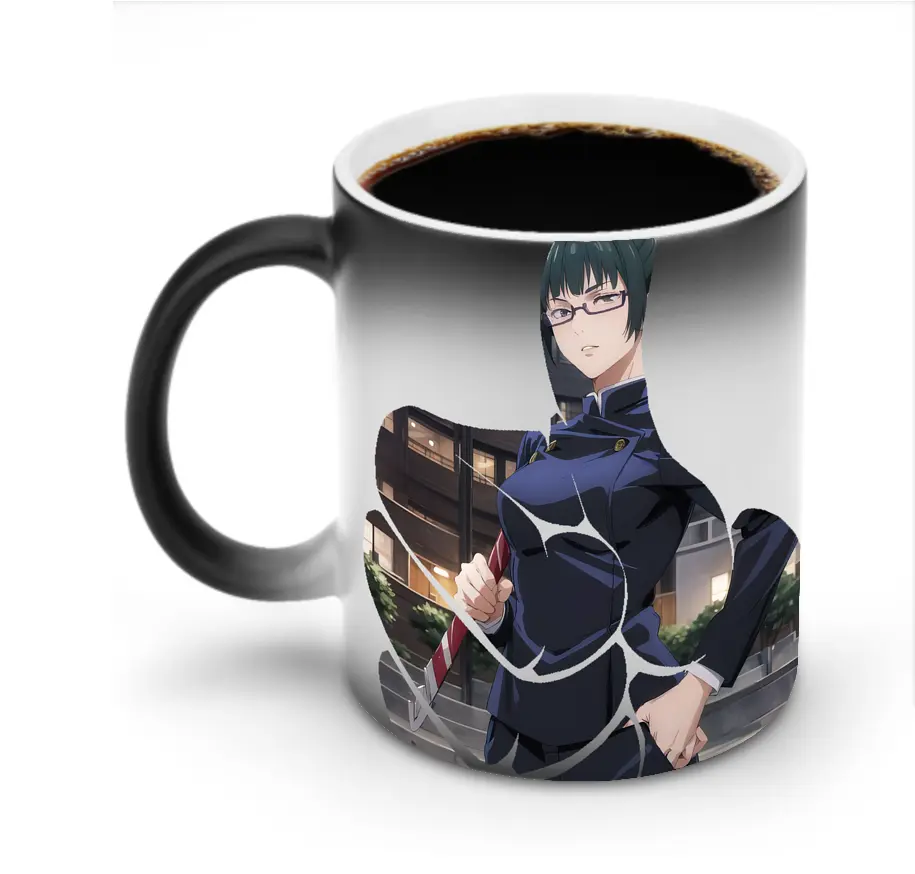 呪術廻戦 グッズ,禪院 真希 - 変色マグカップ ・ セラミック ・ 熱転写プリント ・ 耐久性 高品質 ・ ギフト・自宅用 コーヒー お茶