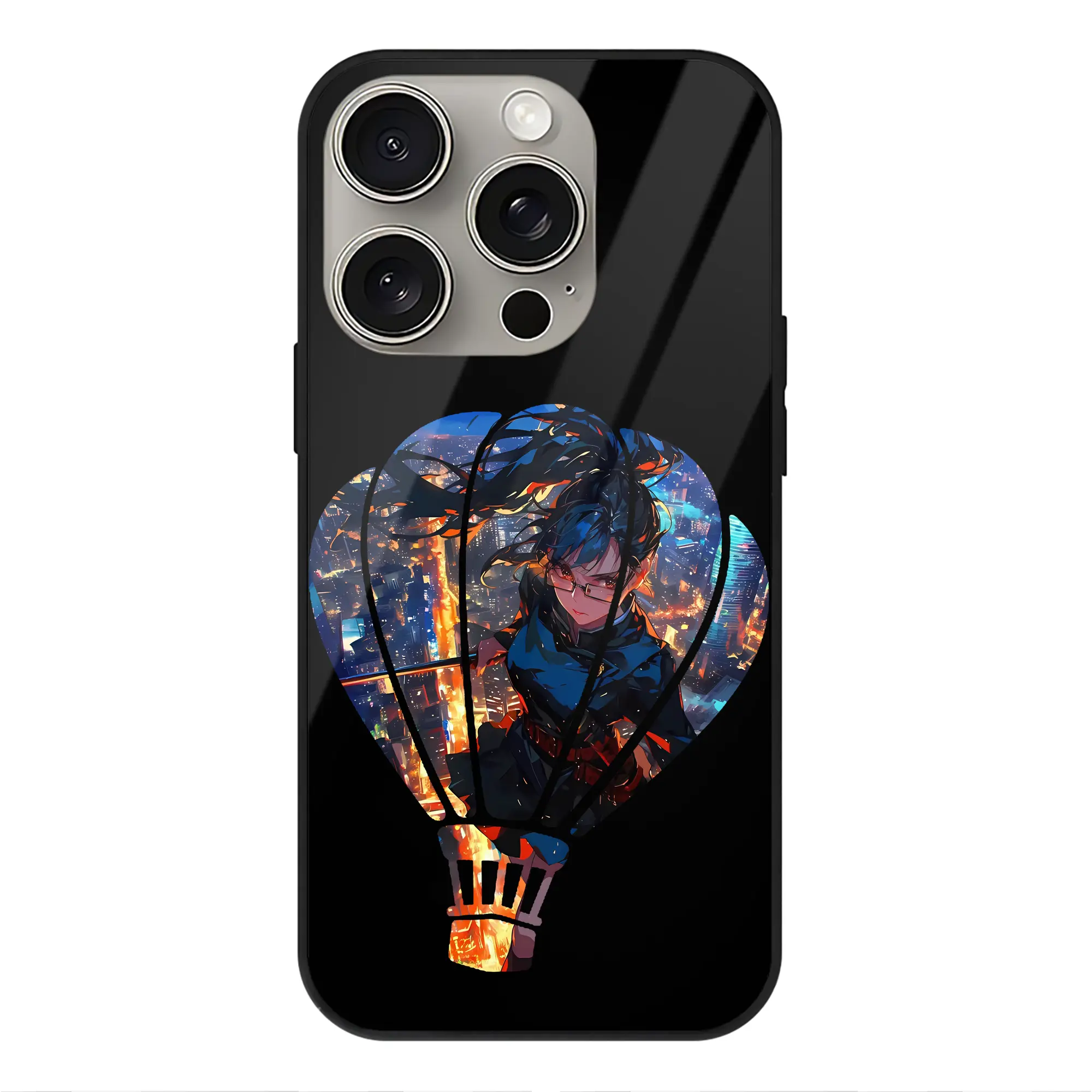 呪術廻戦 グッズ,禪院 真希 - IPhone15Pro対応 ・ スマホケース ・ 背面ガラス ・ TPU+強化ガラス ・ 耐衝撃 ・ 黄変防止 ・ ワイヤレス充電対応 ・ 3D立体ボタン