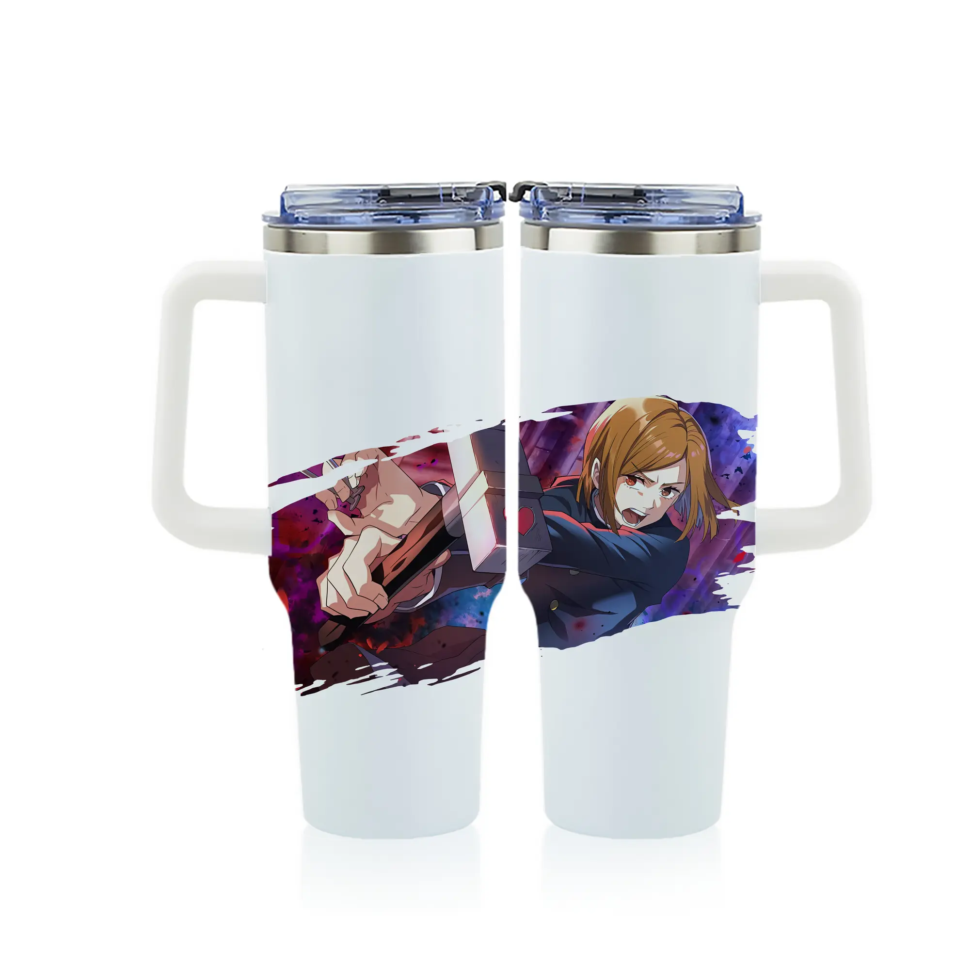 呪術廻戦 グッズ,釘崎 野薔薇 - 1200mL フルプリント車用タンブラー ・ 304ステンレス 内側 ・ 201ステンレス 外側 ・ 保温 保冷 ・ 通勤 ドライブ アウトドア用