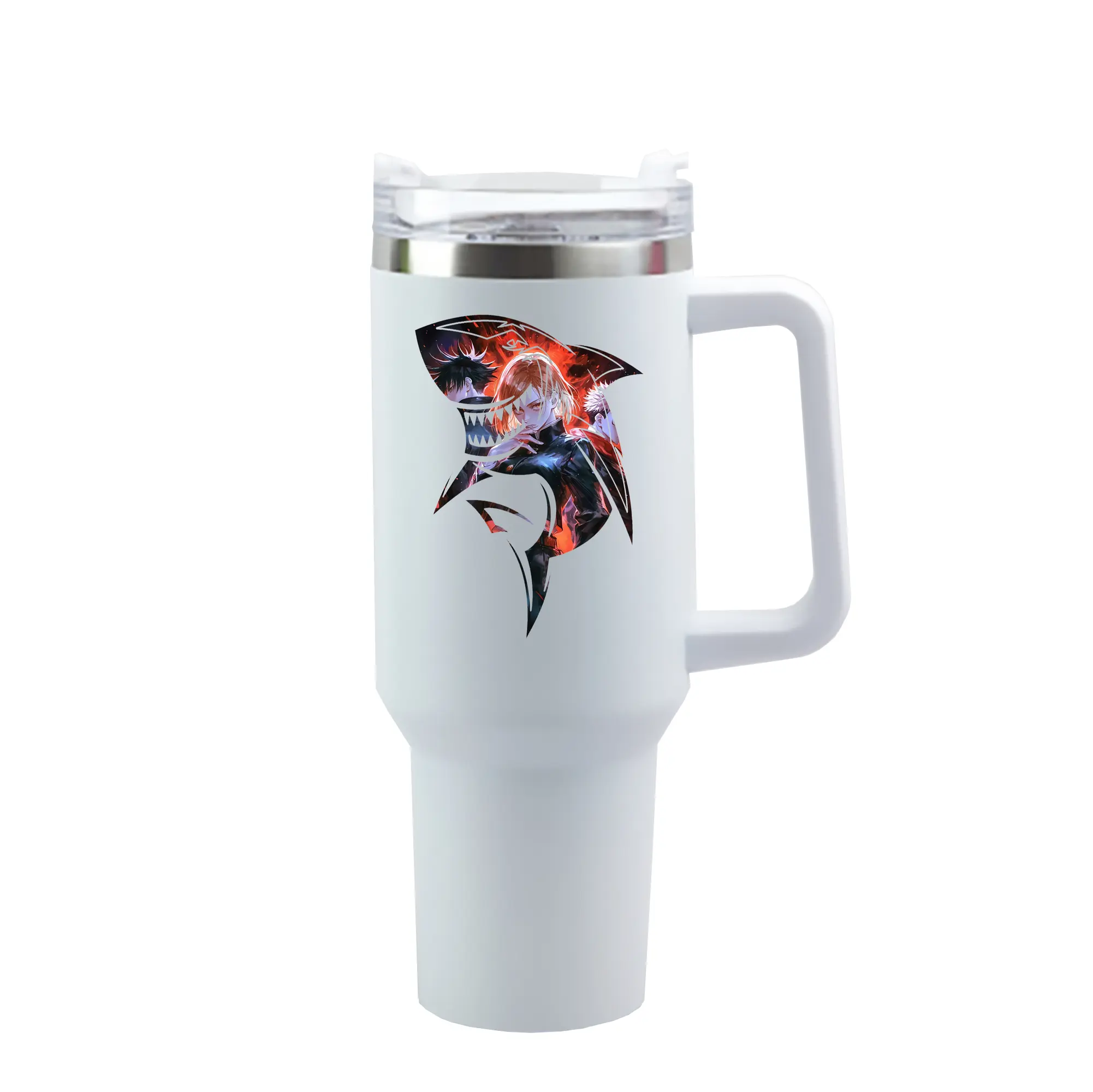 呪術廻戦 グッズ,釘崎 野薔薇 - 1200mL 車用タンブラー ・ クリスタルステッカー ・ 304ステンレス 内側 ・ 201ステンレス 外側 ・ 保温 保冷 ・ ハンドル＆ストロー付き ・ 通勤 ドライブ アウトドア用