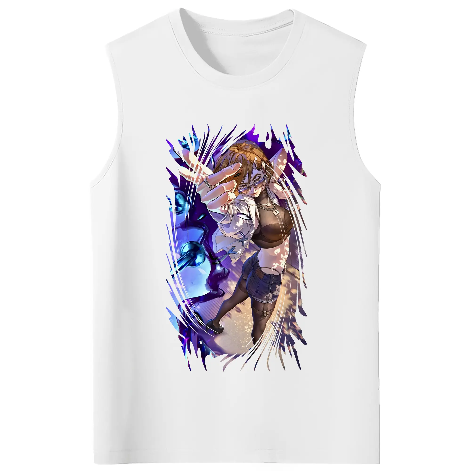 呪術廻戦 グッズ,釘崎 野薔薇 - コットン100％ タンクトップ ・ フロントプリント ・ タイトフィット ・ 快適 通気性 ・ スポーツ カジュアル 散歩用