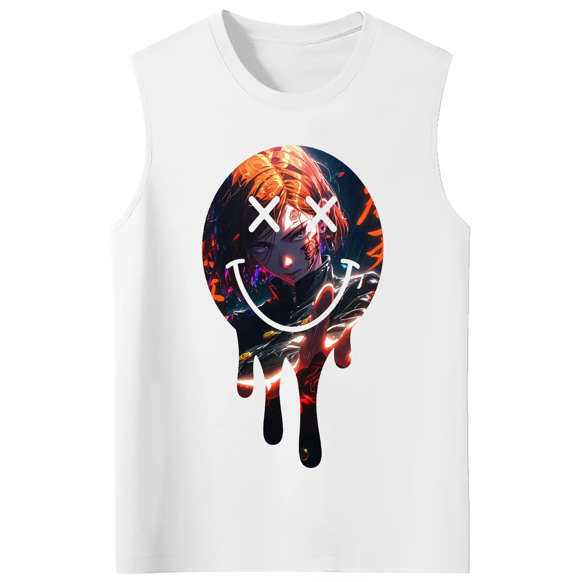 呪術廻戦 グッズ,釘崎 野薔薇 - コットン100％ タンクトップ ・ フロントプリント ・ タイトフィット ・ 快適 通気性 ・ スポーツ カジュアル 散歩用