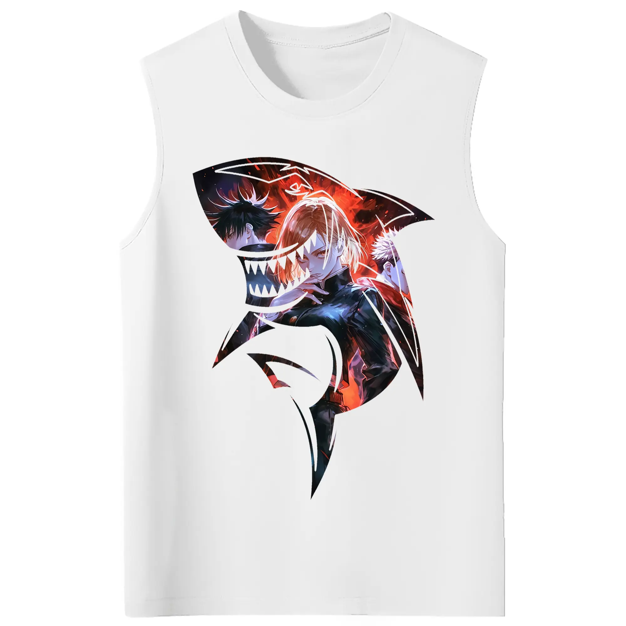 呪術廻戦 グッズ,釘崎 野薔薇 - コットン100％ タンクトップ ・ フロントプリント ・ タイトフィット ・ 快適 通気性 ・ スポーツ カジュアル 散歩用
