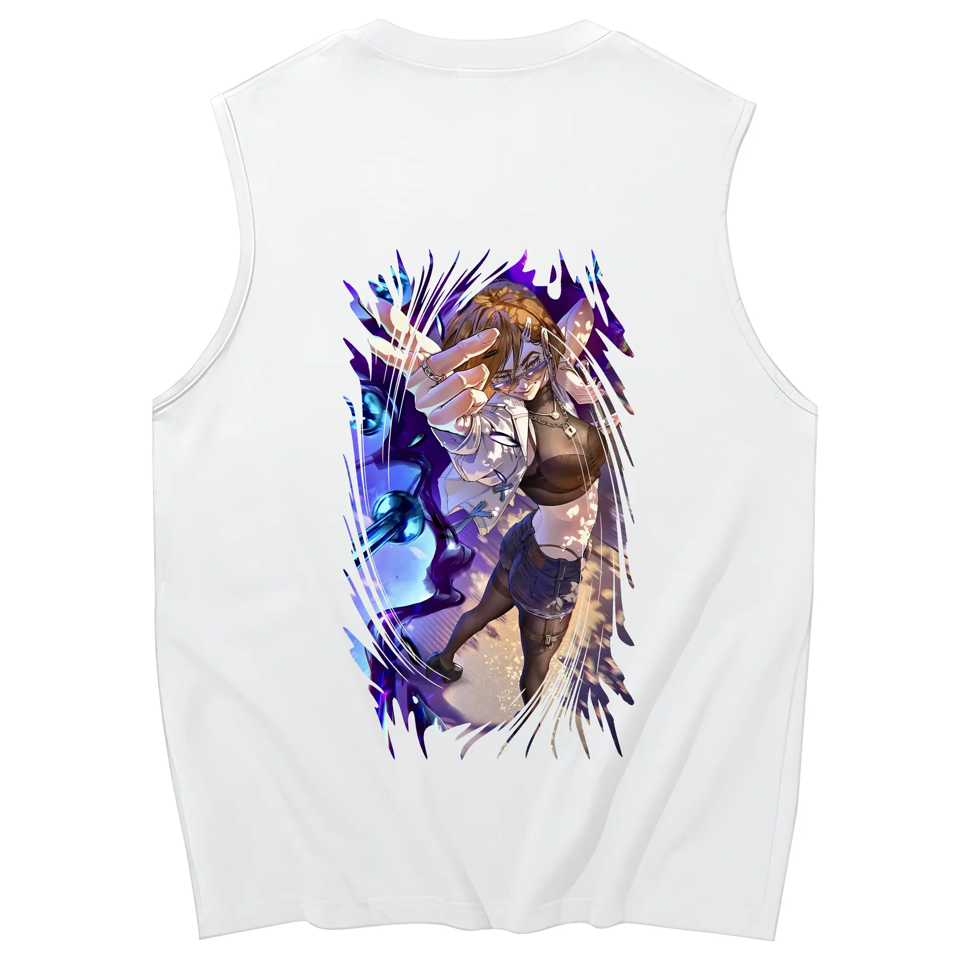 呪術廻戦 グッズ,釘崎 野薔薇 - コットン100％ タンクトップ ・ 背面プリント ・ タイトシルエット ・ 快適 通気性 ・ スポーツ カジュアル 散歩用