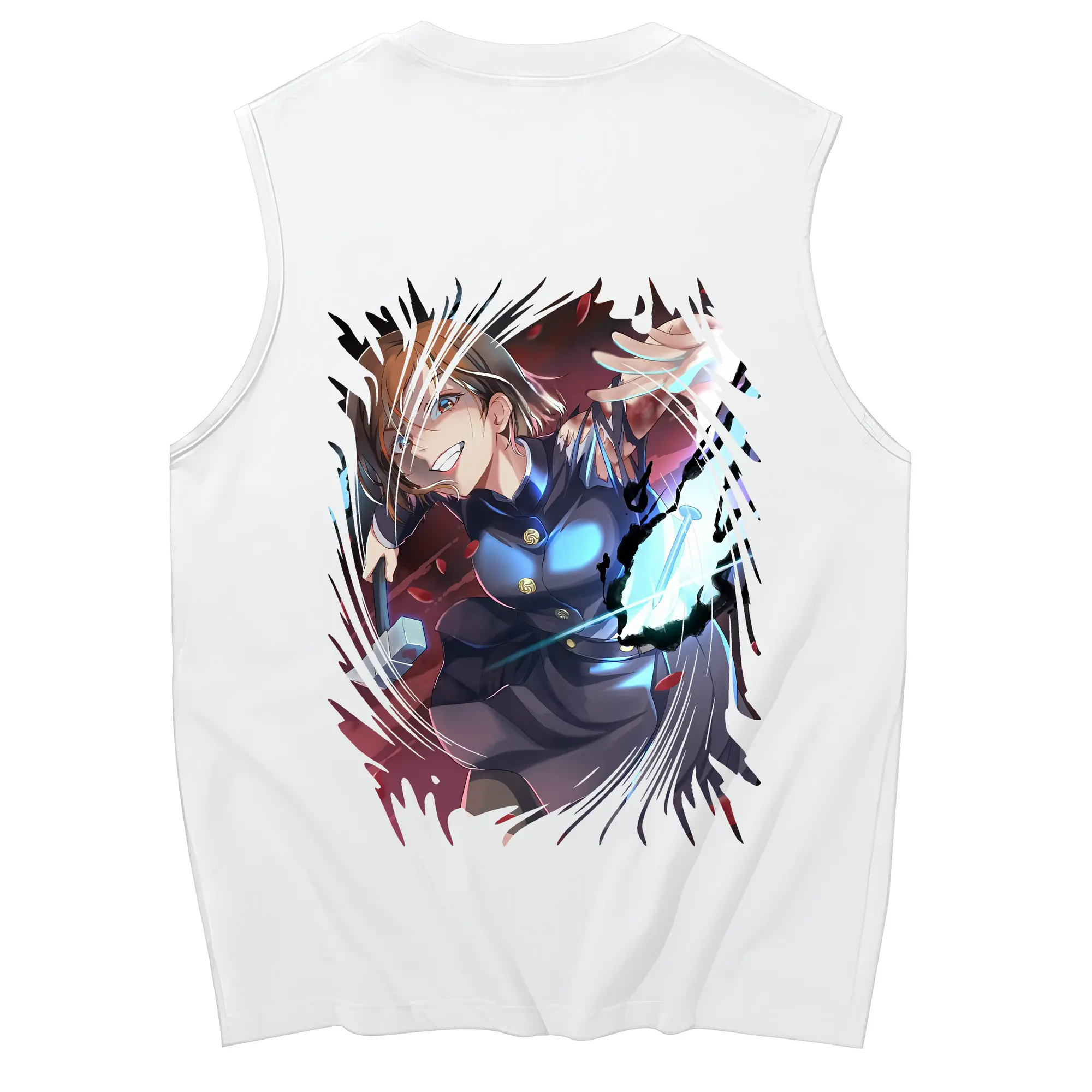 呪術廻戦 グッズ,釘崎 野薔薇 - コットン100％ タンクトップ ・ 背面プリント ・ タイトシルエット ・ 快適 通気性 ・ スポーツ カジュアル 散歩用