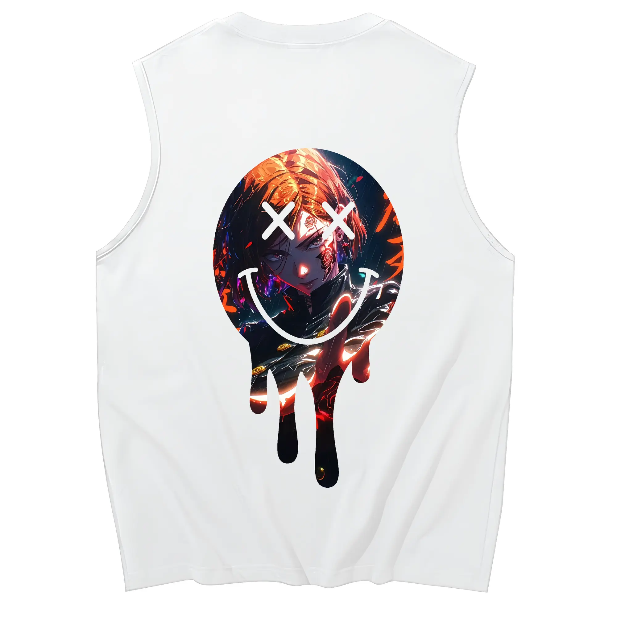 呪術廻戦 グッズ,釘崎 野薔薇 - コットン100％ タンクトップ ・ 背面プリント ・ タイトシルエット ・ 快適 通気性 ・ スポーツ カジュアル 散歩用