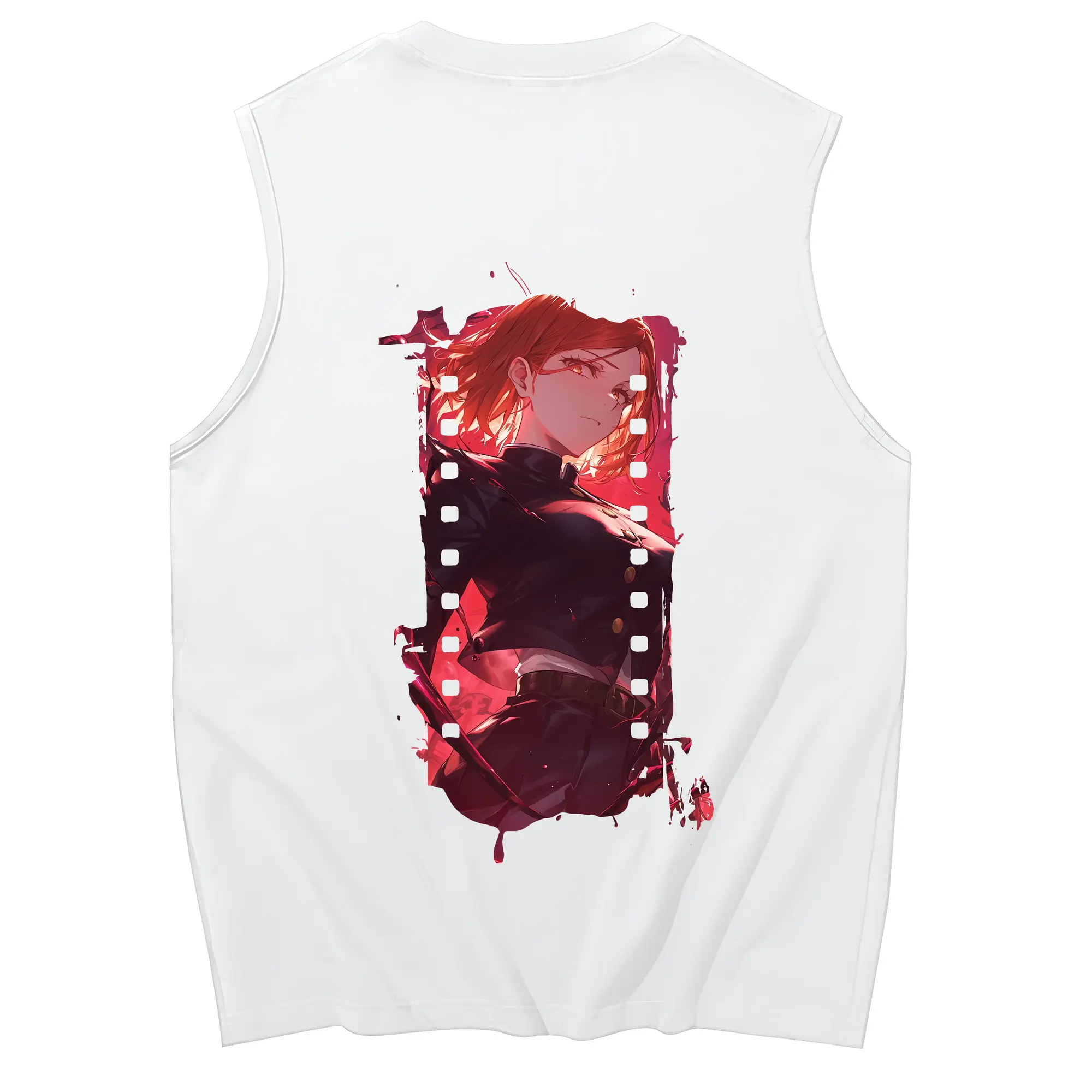 呪術廻戦 グッズ,釘崎 野薔薇 - コットン100％ タンクトップ ・ 背面プリント ・ タイトシルエット ・ 快適 通気性 ・ スポーツ カジュアル 散歩用