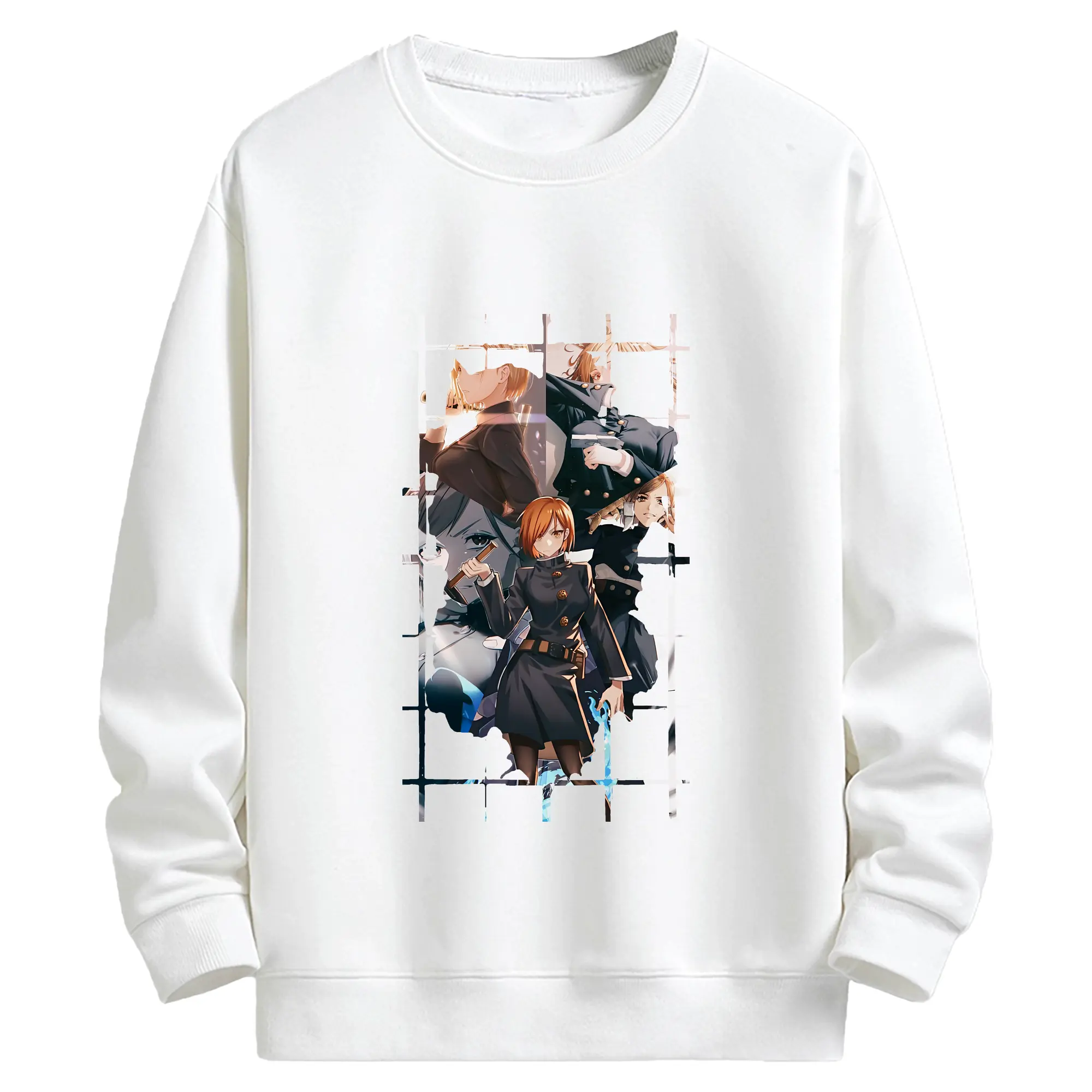 呪術廻戦 グッズ,釘崎 野薔薇 - 高品質 クルーネック スウェット ・ コットン59％ ポリエステル41％ ・ ユニセックス 長袖 トレーナー ・ カジュアル デイリー スポーツ 散歩用