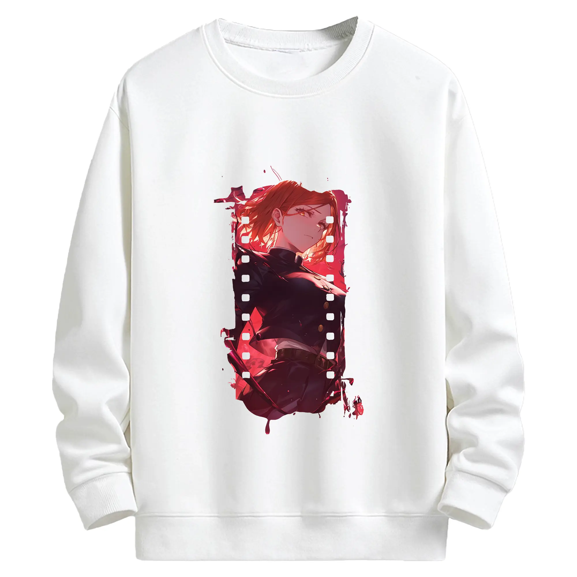 呪術廻戦 グッズ,釘崎 野薔薇 - 高品質 クルーネック スウェット ・ コットン59％ ポリエステル41％ ・ ユニセックス 長袖 トレーナー ・ カジュアル デイリー スポーツ 散歩用