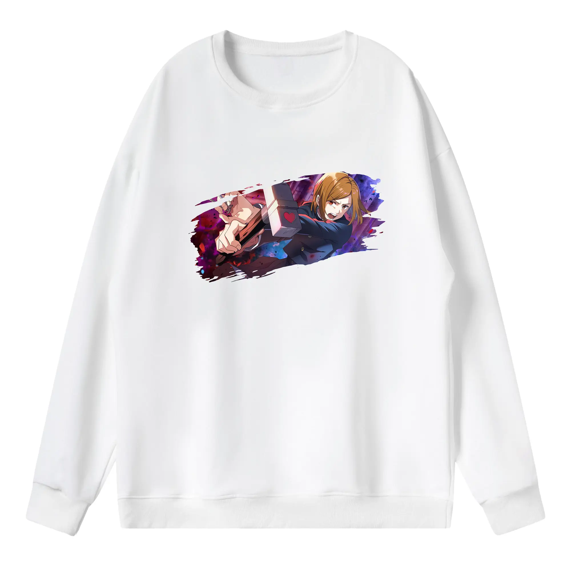 呪術廻戦 グッズ,釘崎 野薔薇 - 薄手 クルーネック スウェット 裏毛260g · ポリエステル 春秋向け カジュアル 男女兼用 · トレーナー デイリー スポーツ 散歩に最適