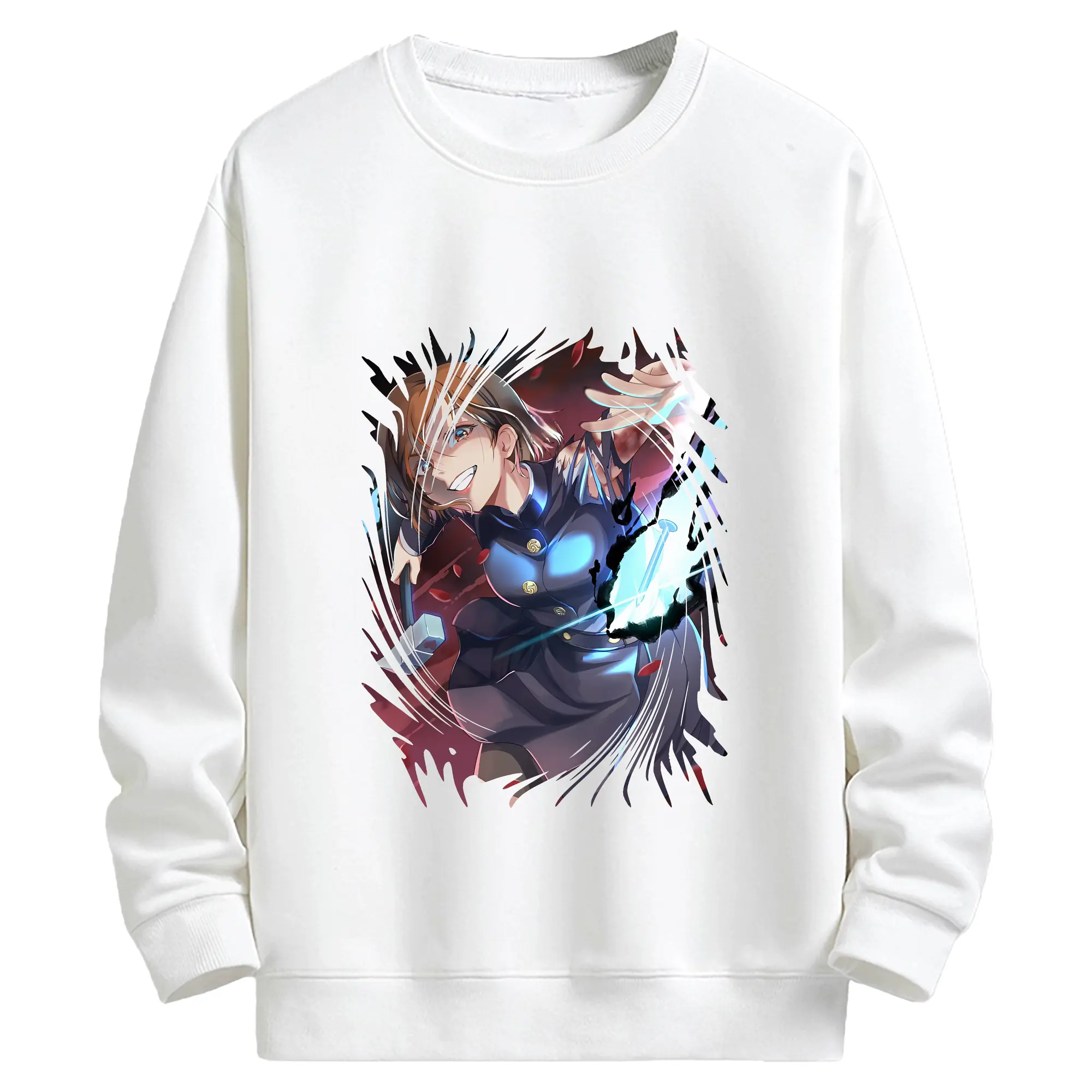 呪術廻戦 グッズ,釘崎 野薔薇 - キッズ クルーネックスウェットシャツ ・ フロントプリント ・ 綿80％ ポリエステル20％ ・ 快適 通学 スポーツ 日常使い お散歩用