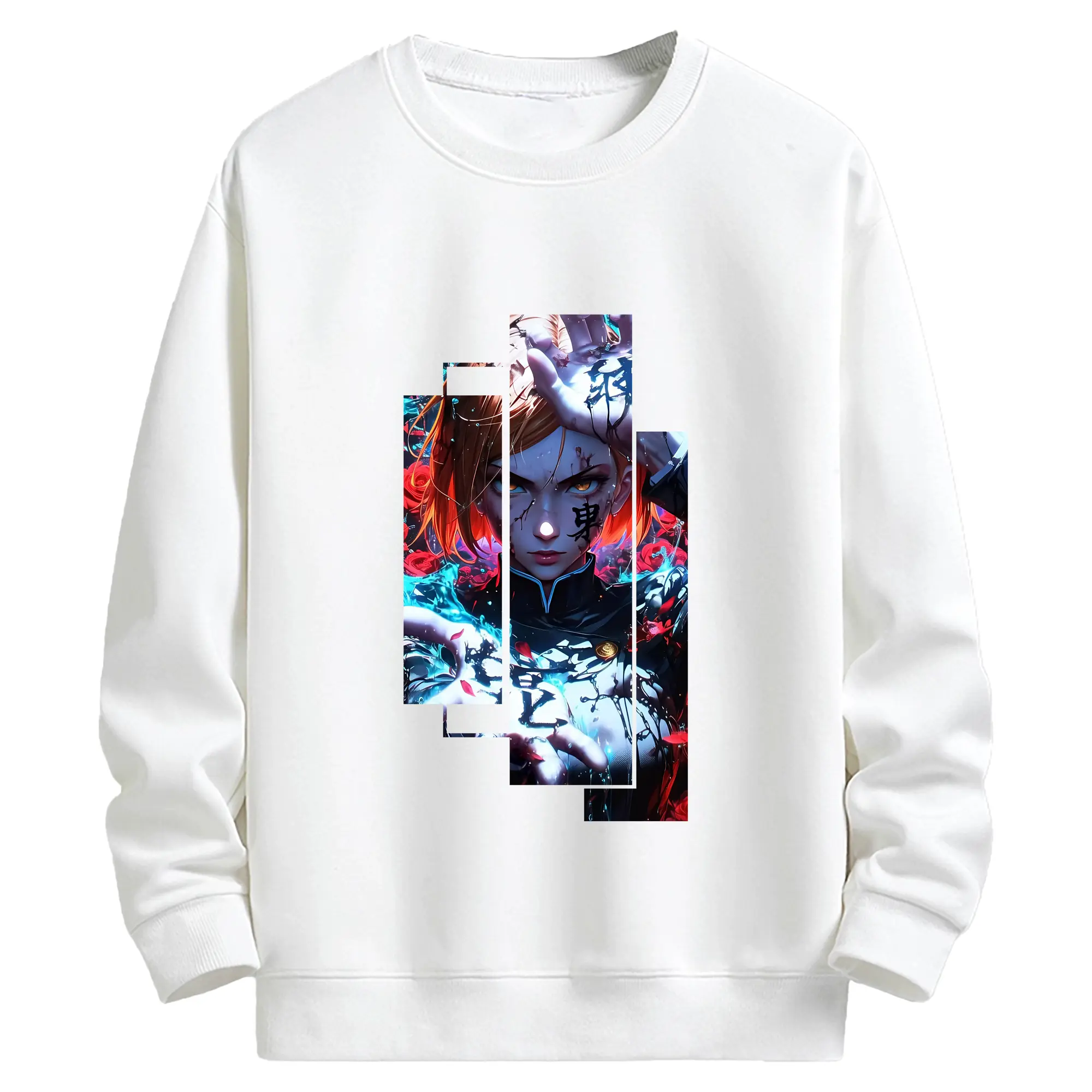 呪術廻戦 グッズ,釘崎 野薔薇 - キッズ クルーネックスウェットシャツ ・ フロントプリント ・ 綿80％ ポリエステル20％ ・ 快適 通学 スポーツ 日常使い お散歩用