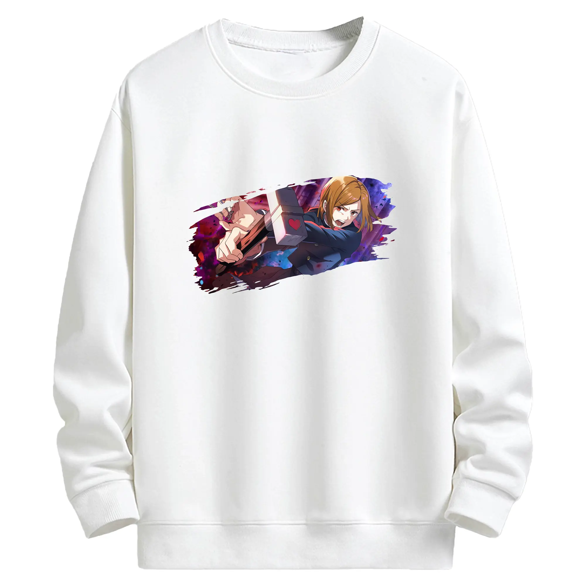 呪術廻戦 グッズ,釘崎 野薔薇 - キッズ クルーネックスウェットシャツ ・ フロントプリント ・ 綿80％ ポリエステル20％ ・ 快適 通学 スポーツ 日常使い お散歩用