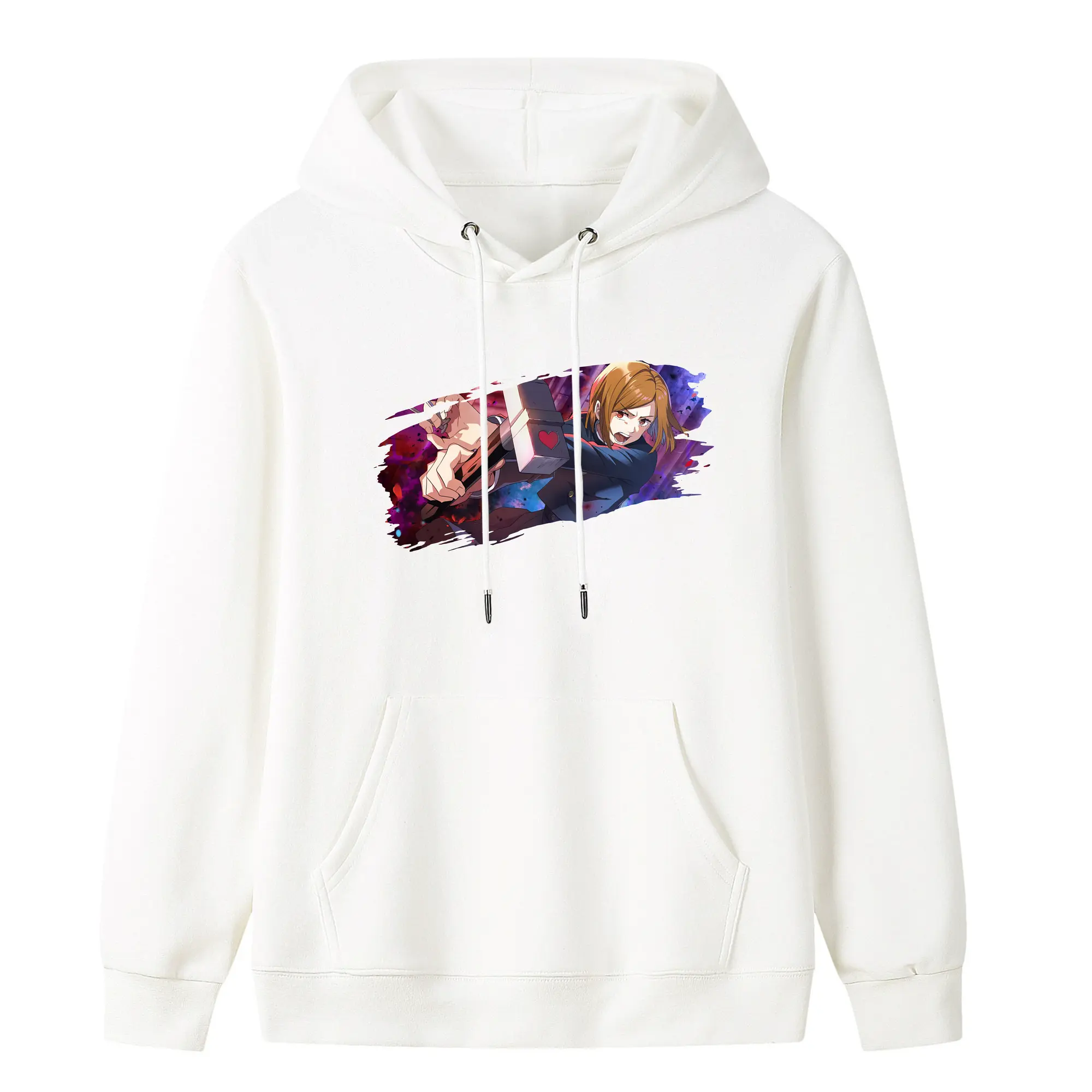 呪術廻戦 グッズ,釘崎 野薔薇 - キッズ フード付きパーカー ・ フロントプリント ・ ポリエステル100％ ・ 快適 通学 スポーツ 日常使い お散歩用