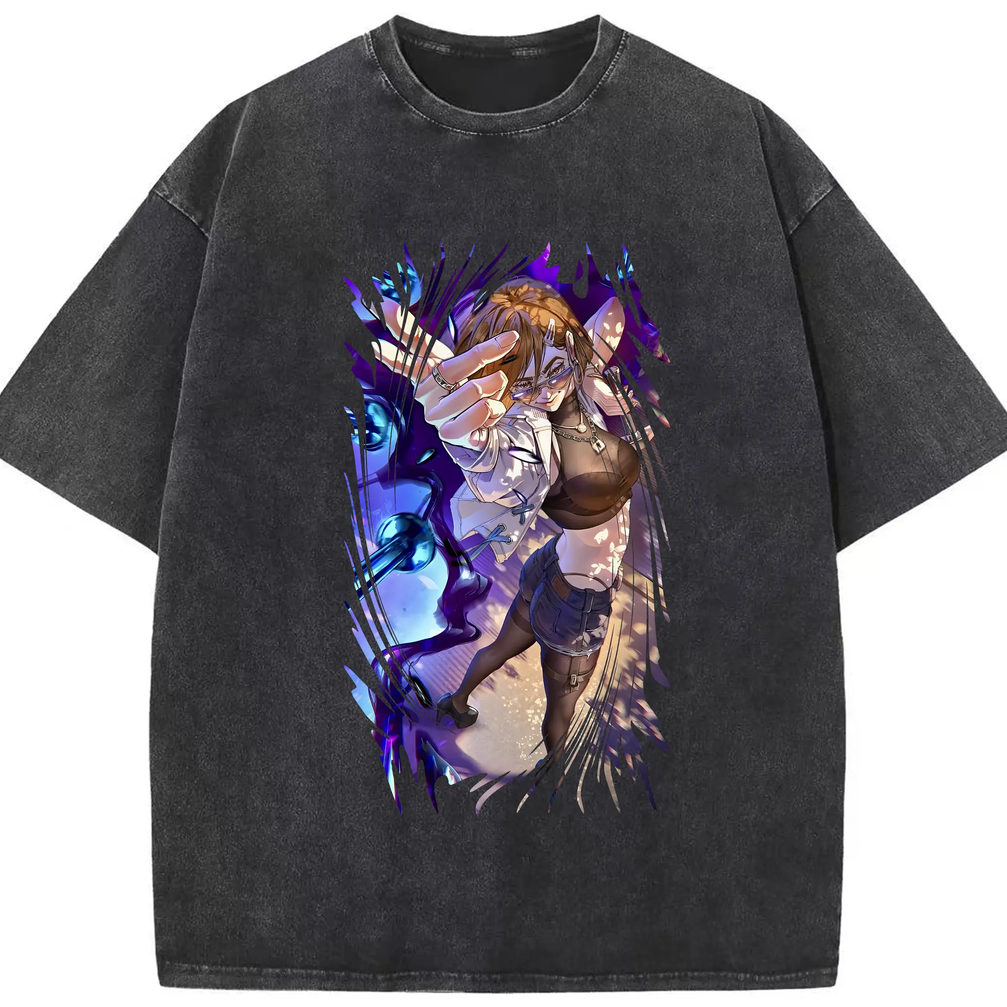 呪術廻戦 グッズ,釘崎 野薔薇 - 綿100％ ヴィンテージ風 半袖Tシャツ ・ フロントプリント ・ 柔らか肌触り ・ 通気性 快適 ・ スポーツ カジュアル 外出用