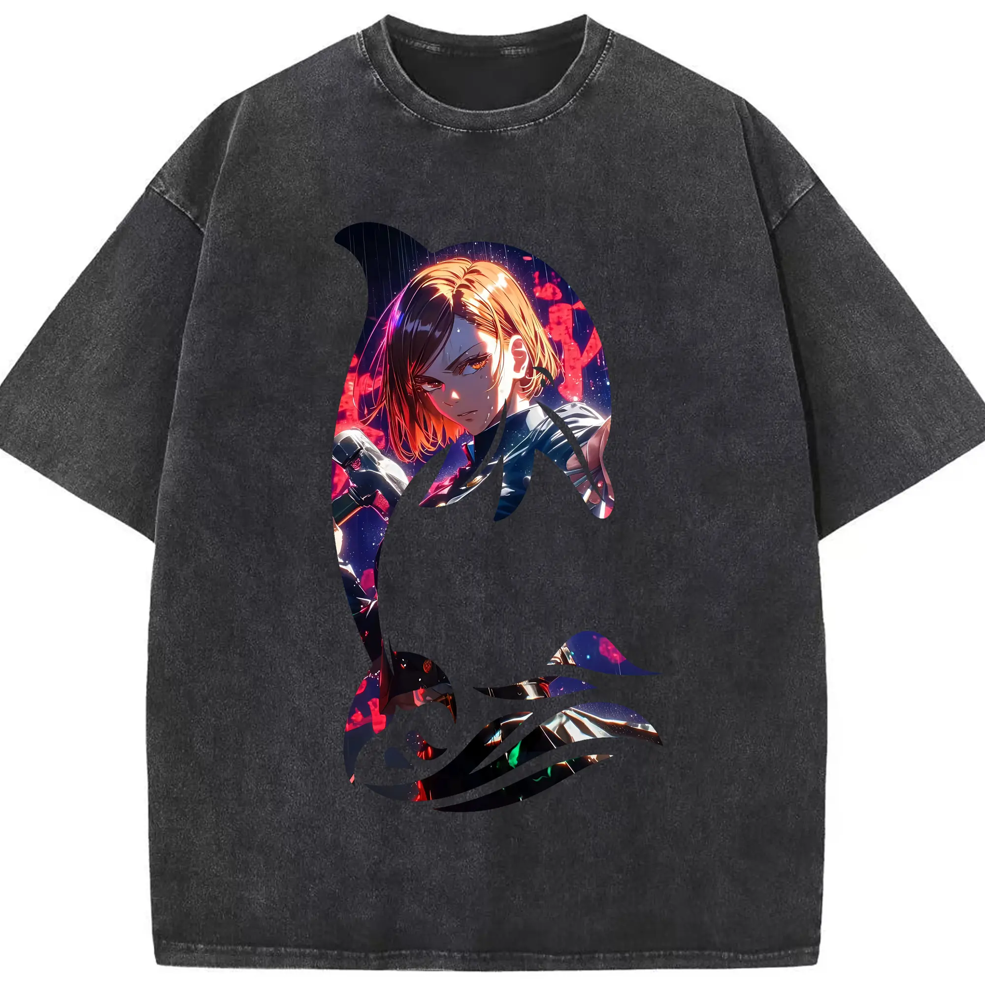 呪術廻戦 グッズ,釘崎 野薔薇 - 綿100％ ヴィンテージ風 半袖Tシャツ ・ フロントプリント ・ 柔らか肌触り ・ 通気性 快適 ・ スポーツ カジュアル 外出用