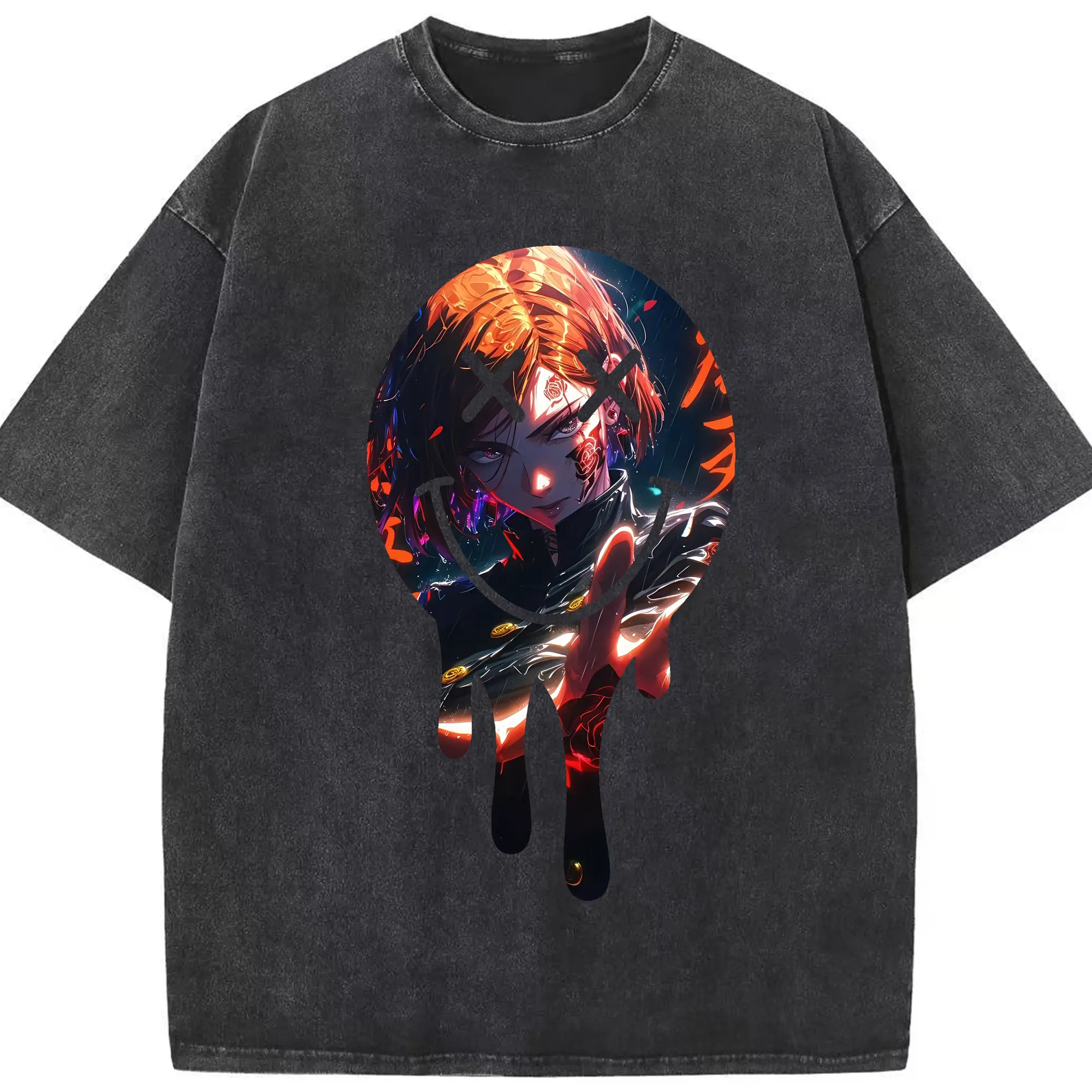 呪術廻戦 グッズ,釘崎 野薔薇 - 綿100％ ヴィンテージ風 半袖Tシャツ ・ フロントプリント ・ 柔らか肌触り ・ 通気性 快適 ・ スポーツ カジュアル 外出用