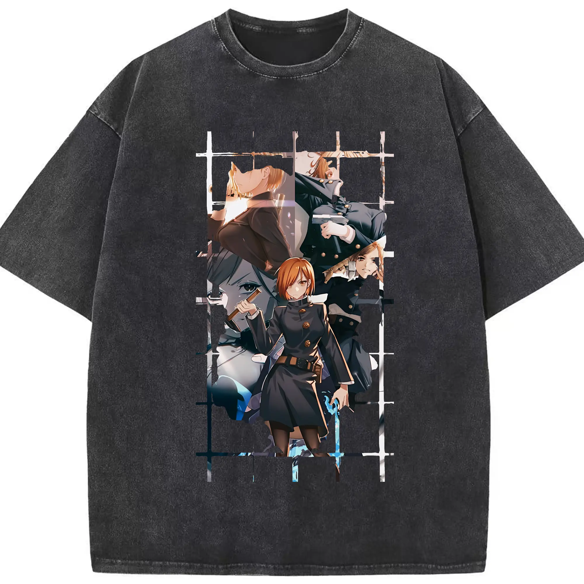 呪術廻戦 グッズ,釘崎 野薔薇 - 綿100％ ヴィンテージ風 半袖Tシャツ ・ フロントプリント ・ 柔らか肌触り ・ 通気性 快適 ・ スポーツ カジュアル 外出用