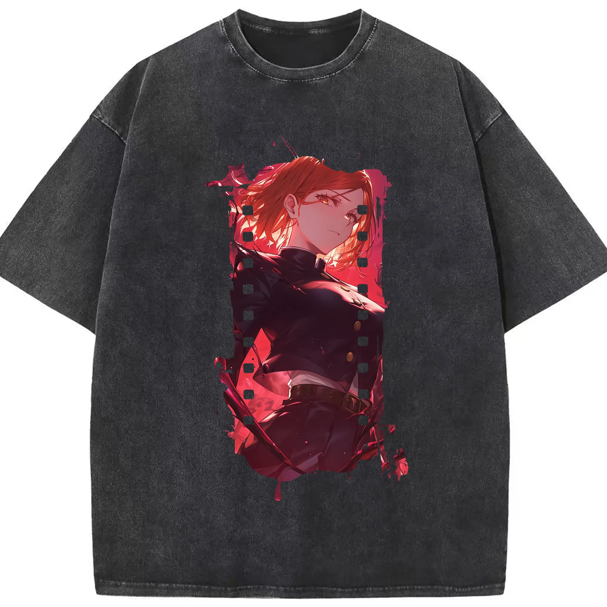 呪術廻戦 グッズ,釘崎 野薔薇 - 綿100％ ヴィンテージ風 半袖Tシャツ ・ フロントプリント ・ 柔らか肌触り ・ 通気性 快適 ・ スポーツ カジュアル 外出用