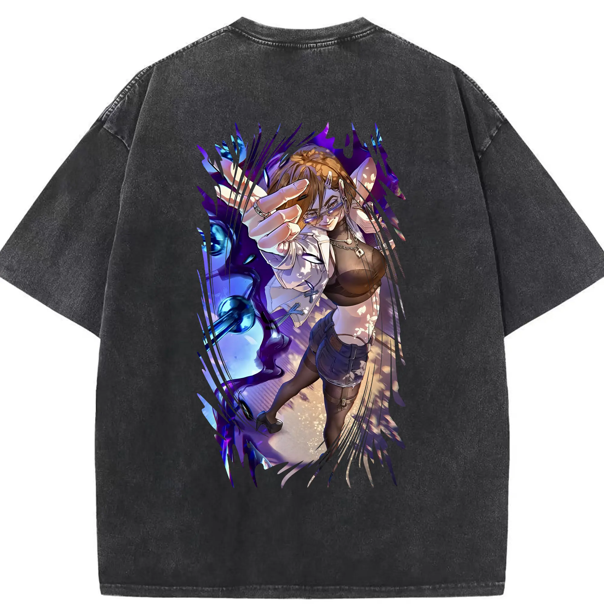 呪術廻戦 グッズ,釘崎 野薔薇 - 綿100％ ヴィンテージ風 半袖Tシャツ ・ 背面プリント ・ 柔らか肌触り ・ 通気性 快適 ・ スポーツ カジュアル 外出用