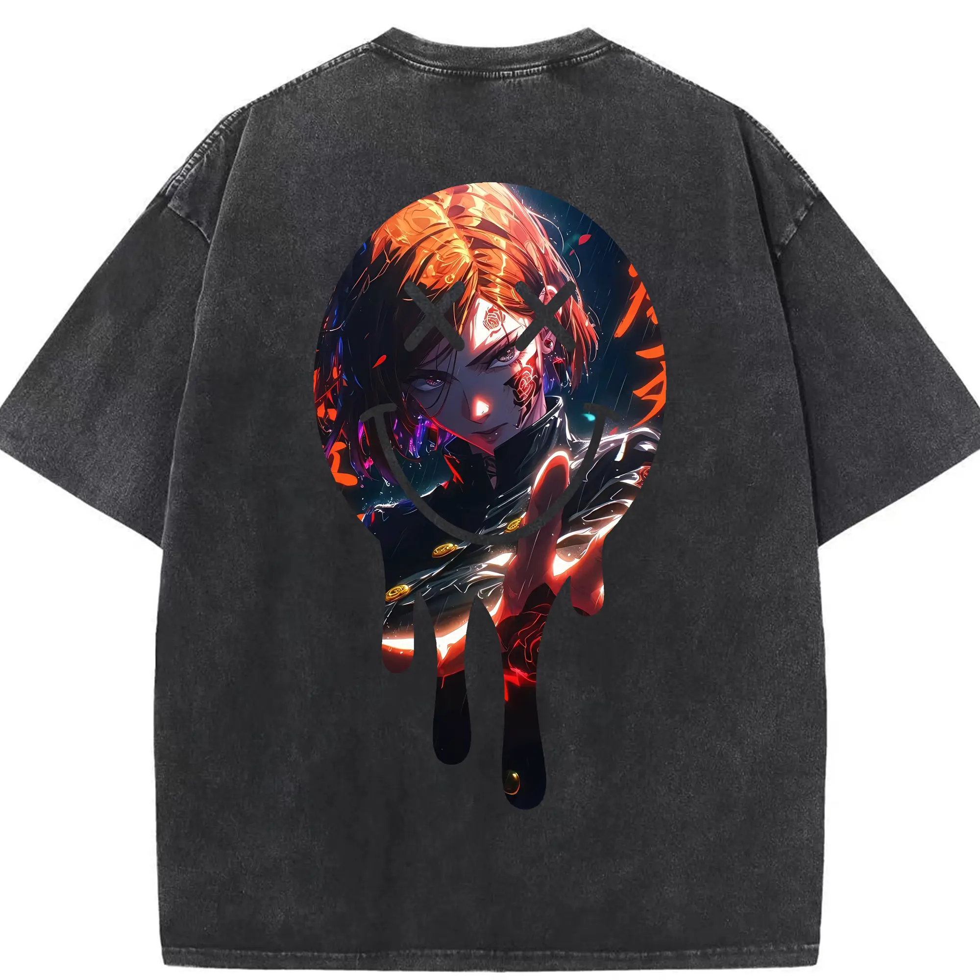 呪術廻戦 グッズ,釘崎 野薔薇 - 綿100％ ヴィンテージ風 半袖Tシャツ ・ 背面プリント ・ 柔らか肌触り ・ 通気性 快適 ・ スポーツ カジュアル 外出用